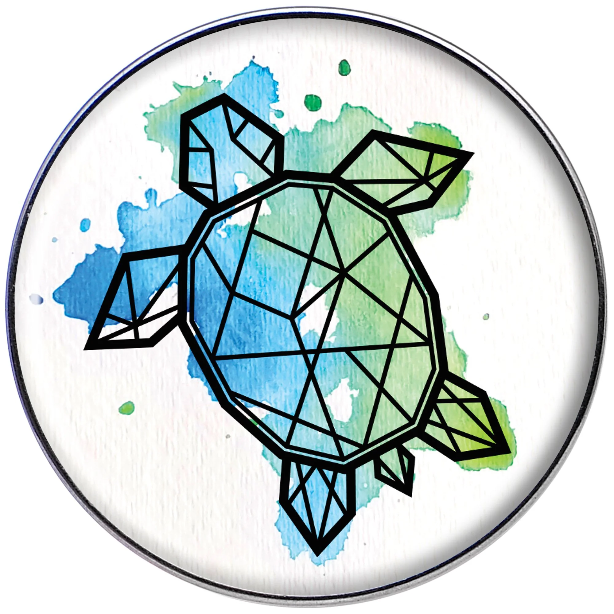16G 1/4 Watercolor Geometric Turtle Tragus Cartilage Earring - Image 2