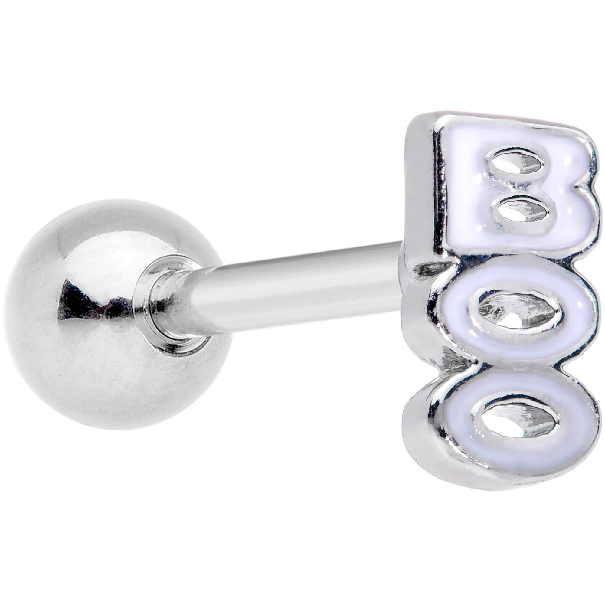16G 1/4 White Boo Halloween Cartilage Tragus Earring