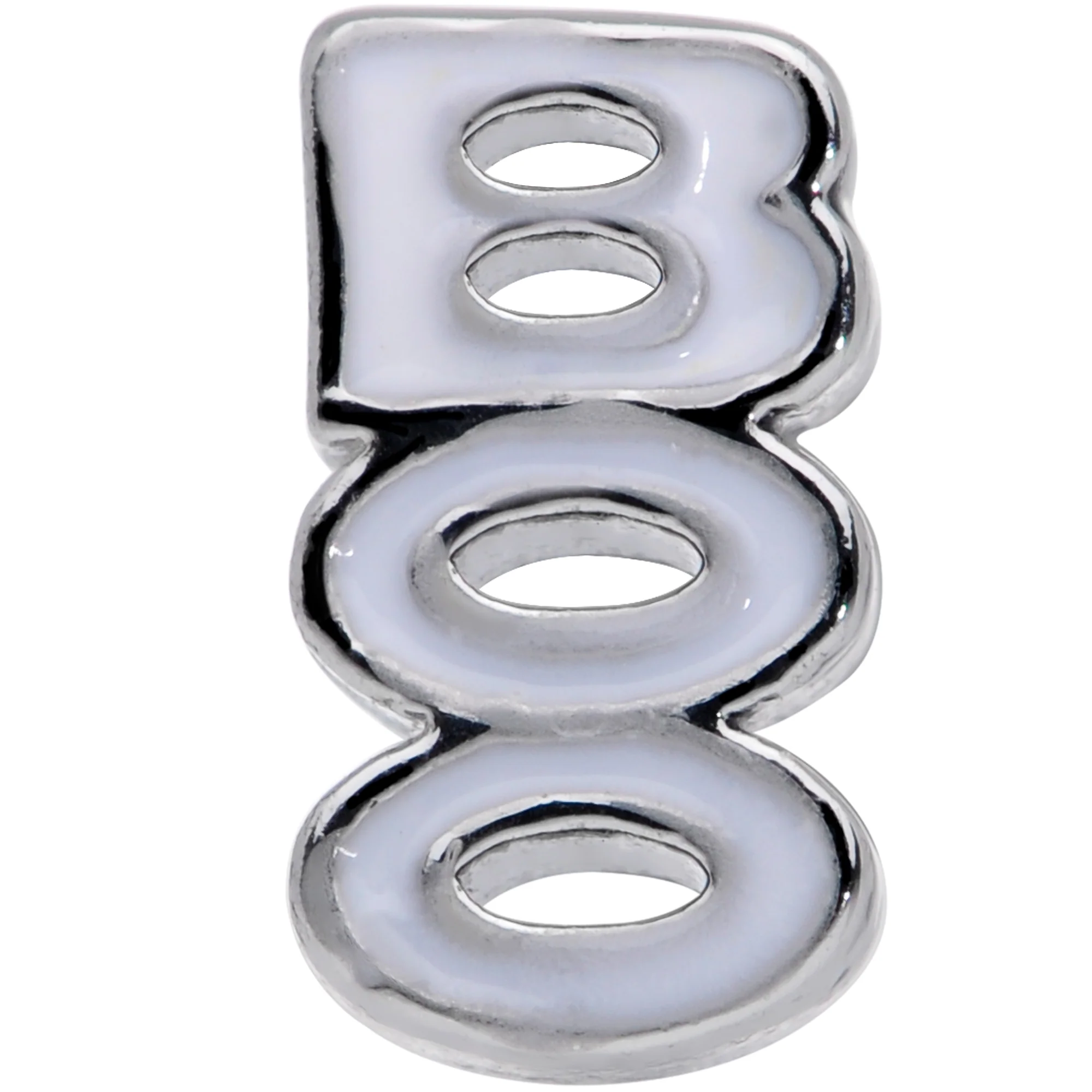 16G 1/4 White Boo Halloween Cartilage Tragus Earring - Image 2