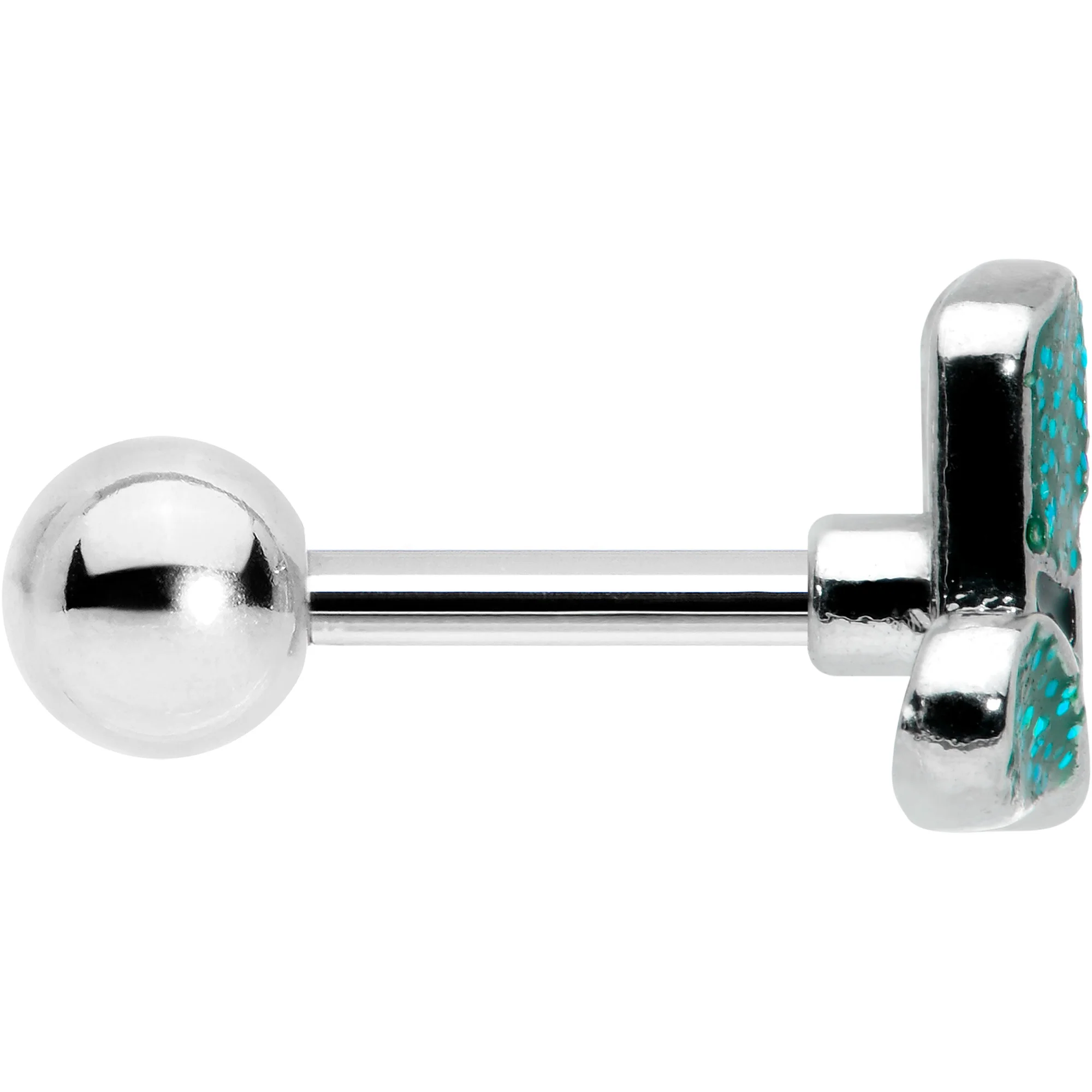 16G 1/4 Glitter Top Hat Shamrock Cartilage Tragus Earring - Image 3