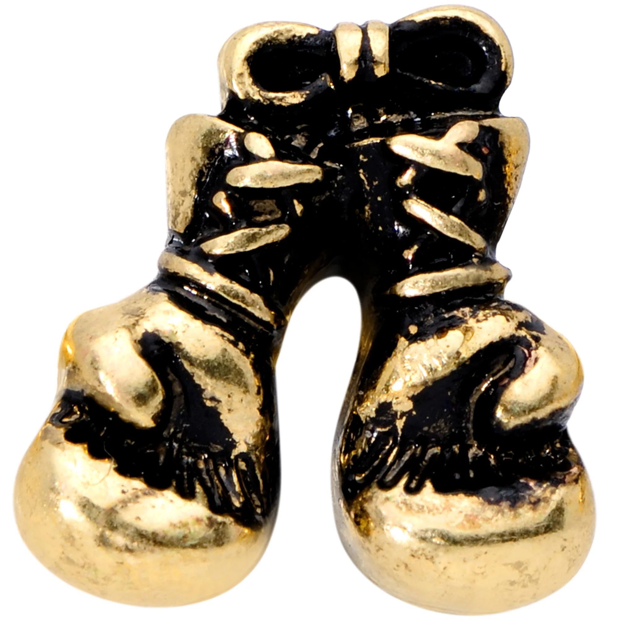16G 1/4 Gold Tone Boxing Gloves Cartilage Tragus Earring - Image 2