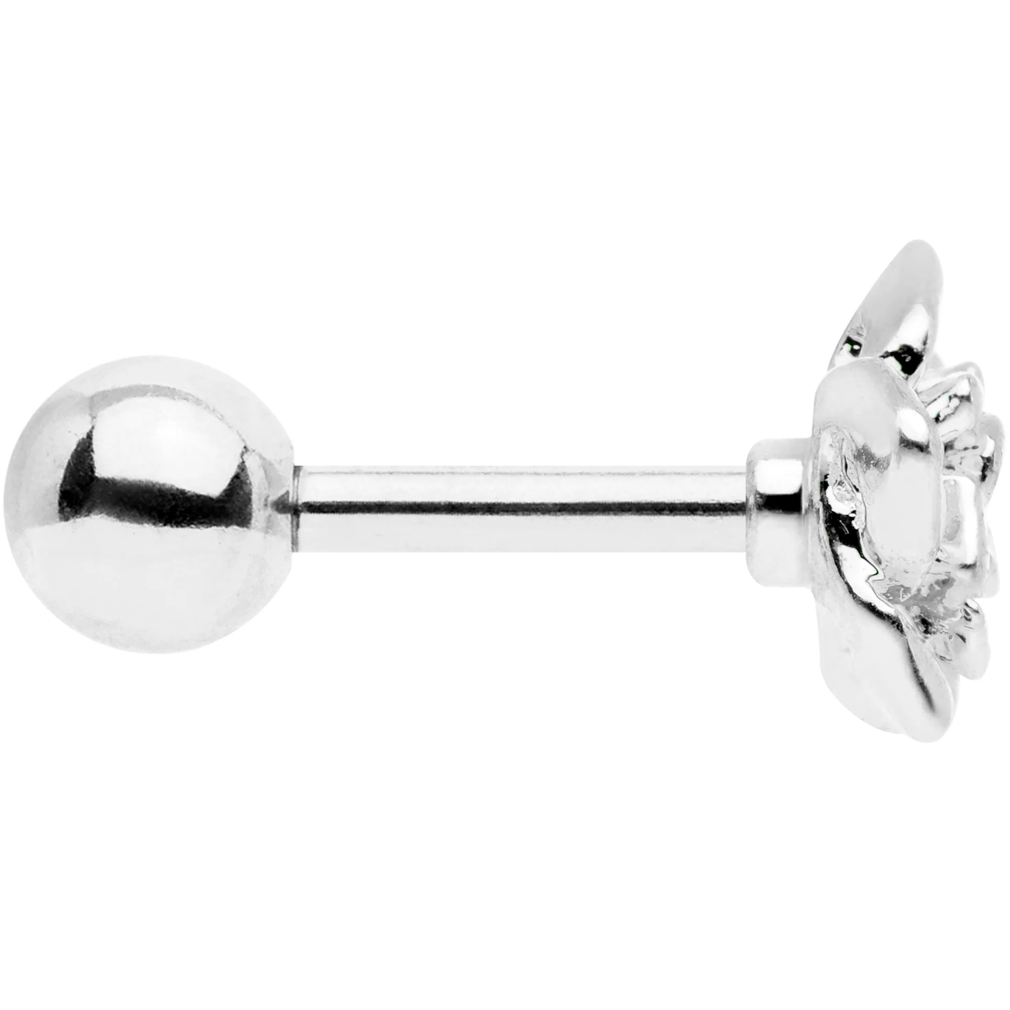16G 1/4 Openwork Rose Flower Cartilage Tragus Earring - Image 3