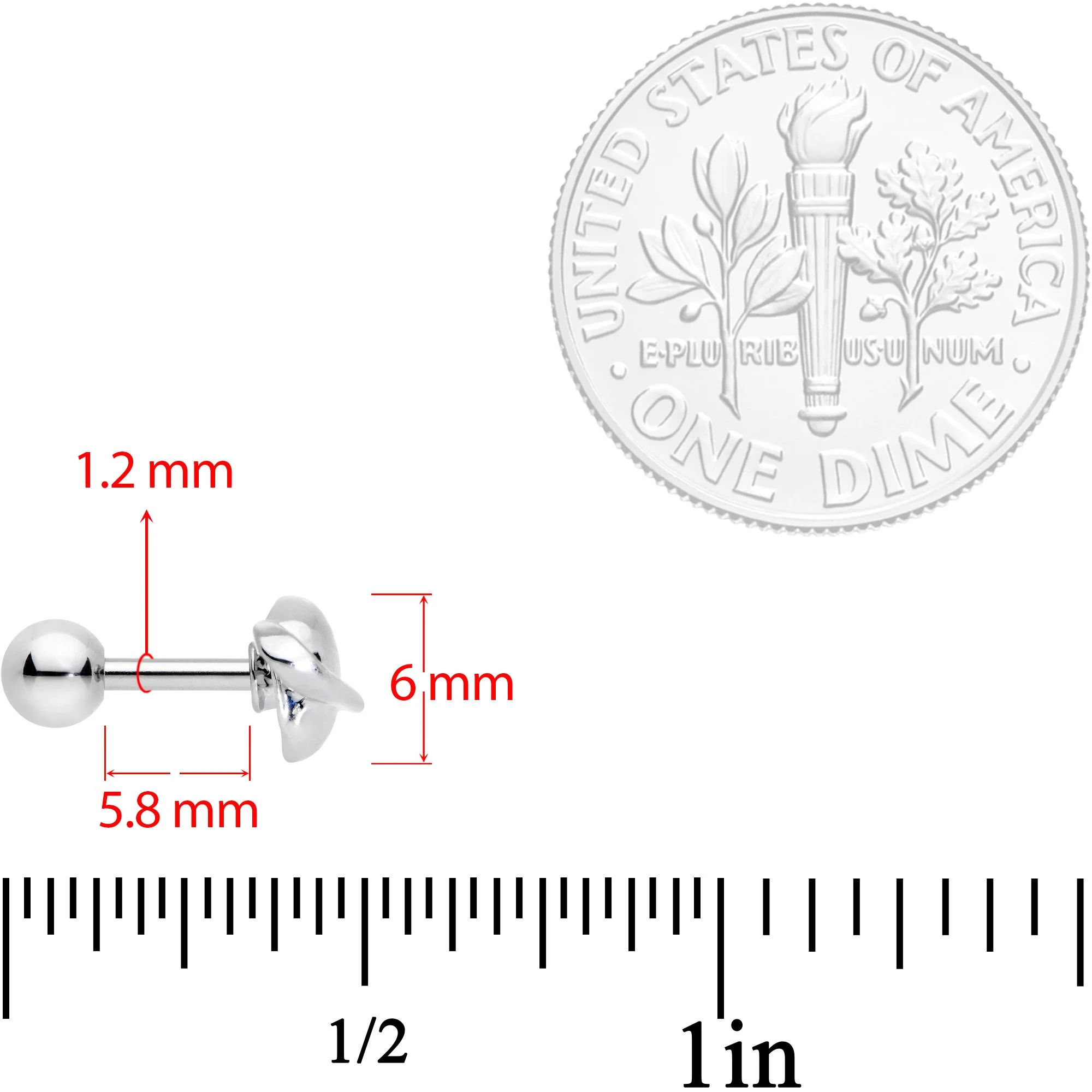 16G 1/4 Ring of Planet Saturn Cartilage Tragus Earring - Image 4