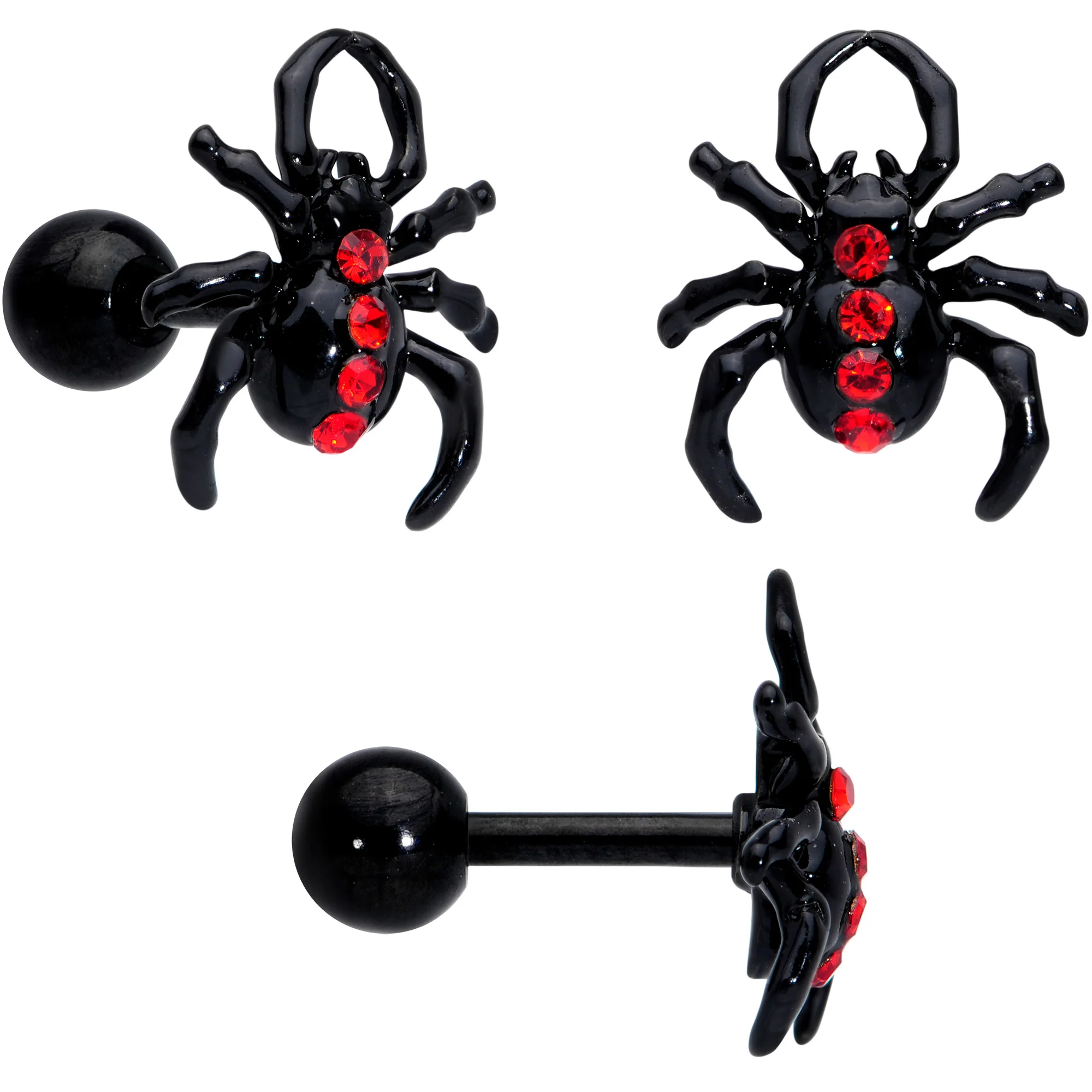16G 20G Red Spider Halloween Cartilage Labret Nose Set of 3 - Image 2