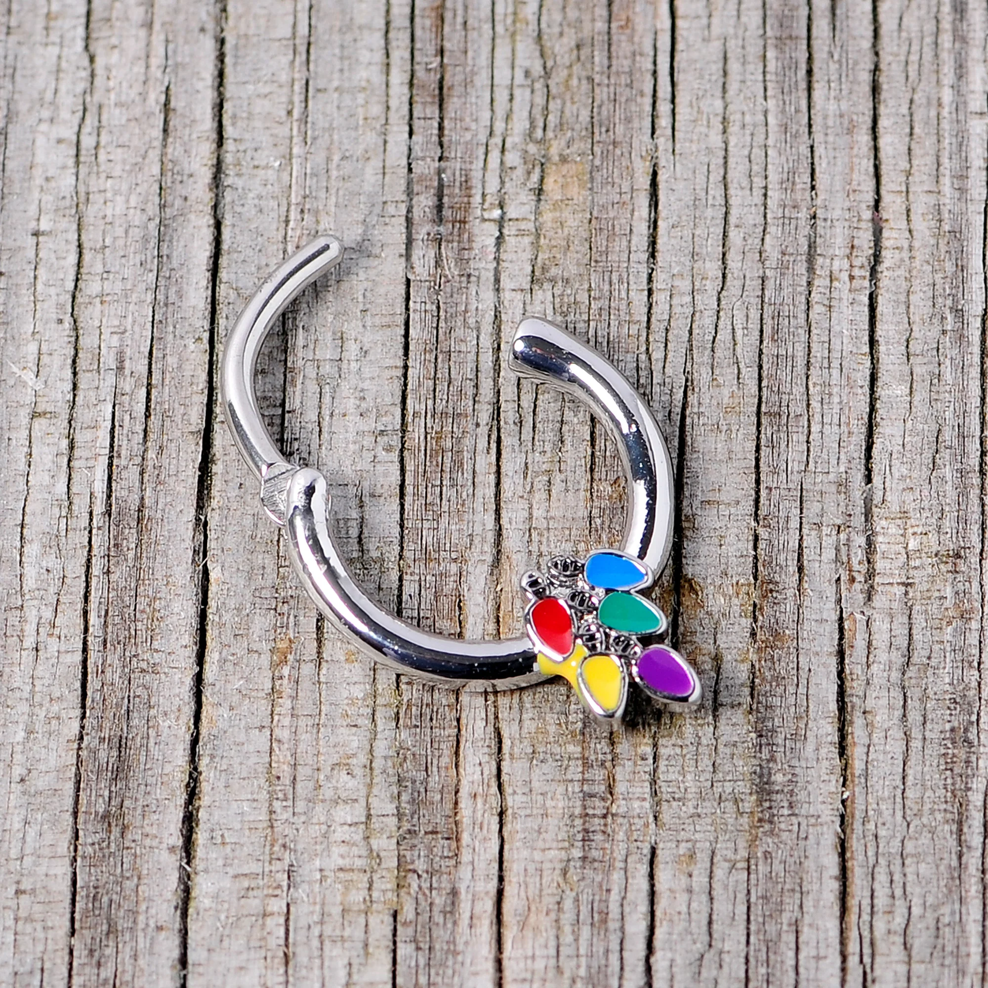 16G 3/8 Christmas Lights Holiday Septum Clicker - Image 6