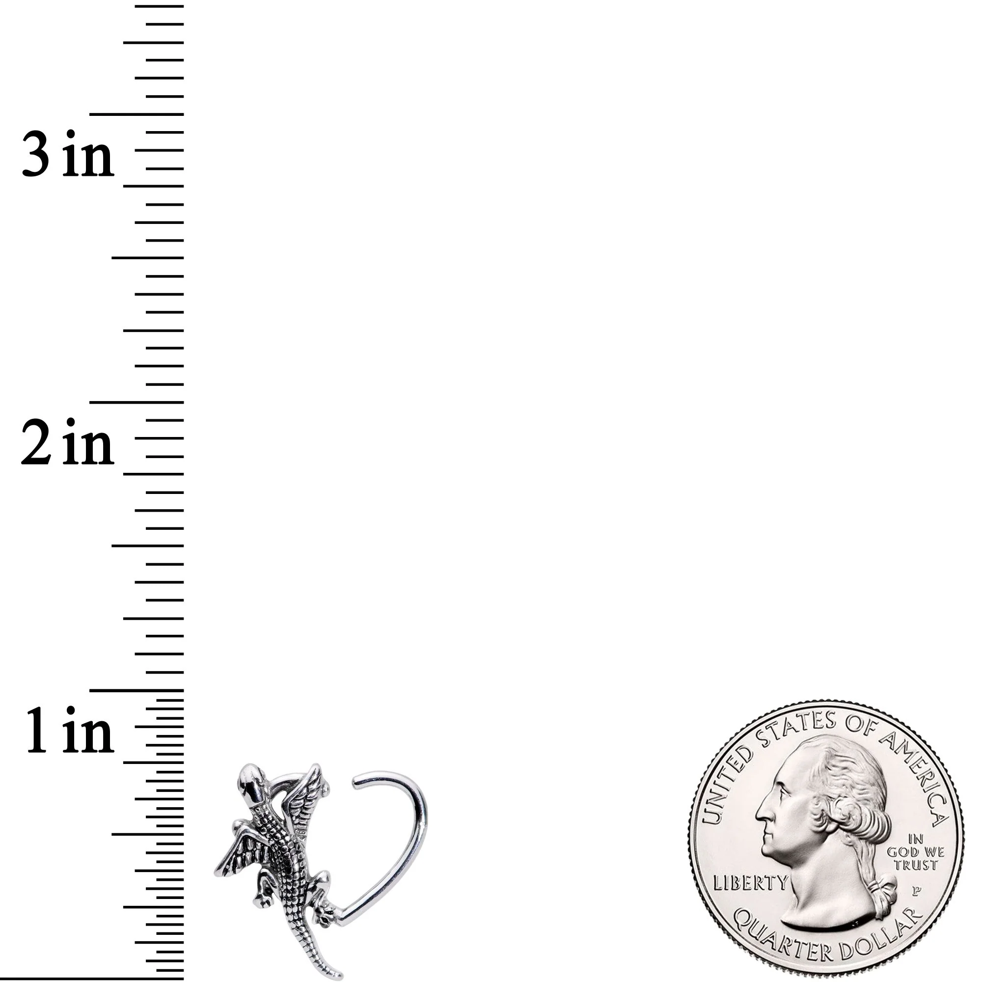 16G 3/8 Climbing Dragon Right Heart Closure Ring - Image 2