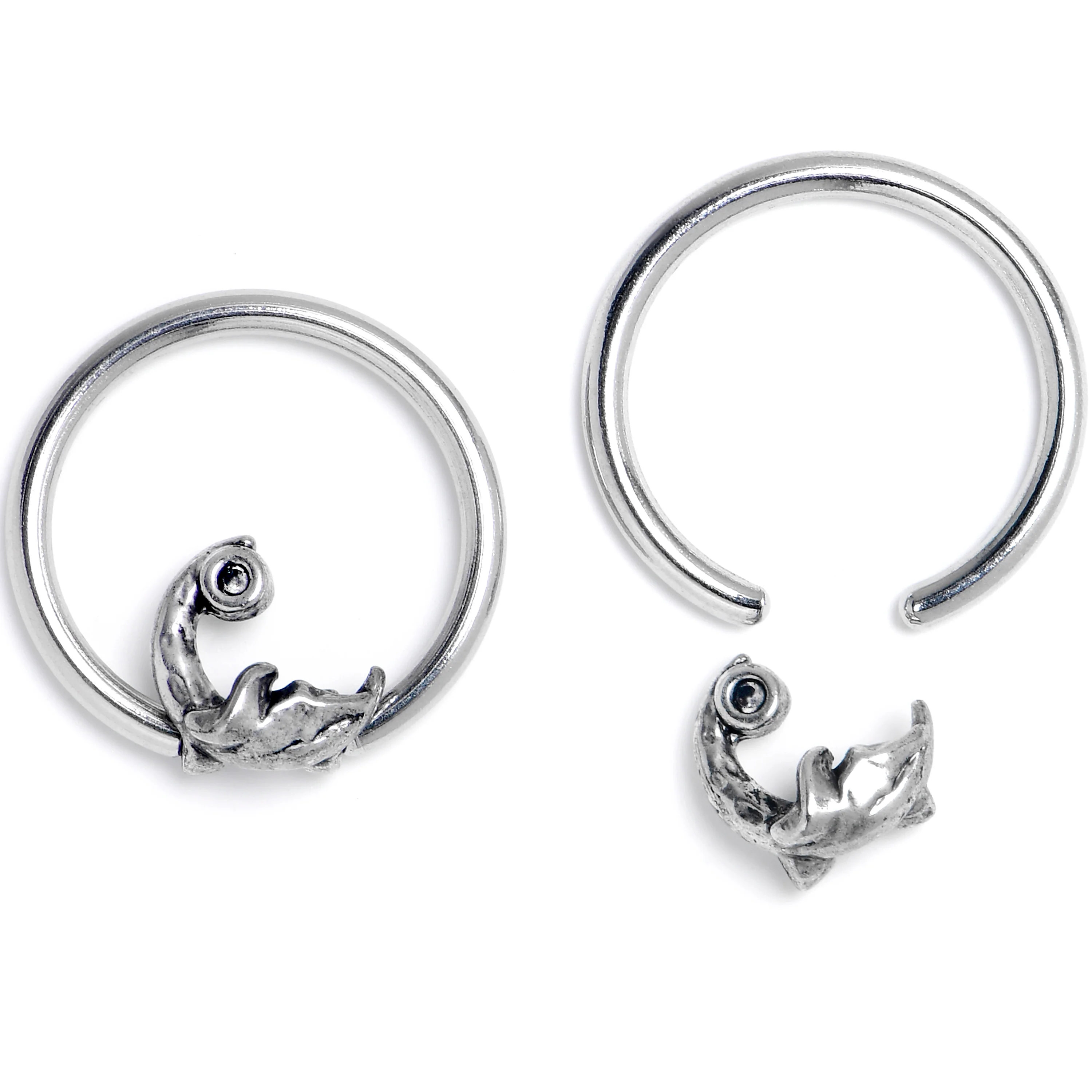 16G 3/8 Crescent Moon BCR Captive Ring Set of 4 - Image 2