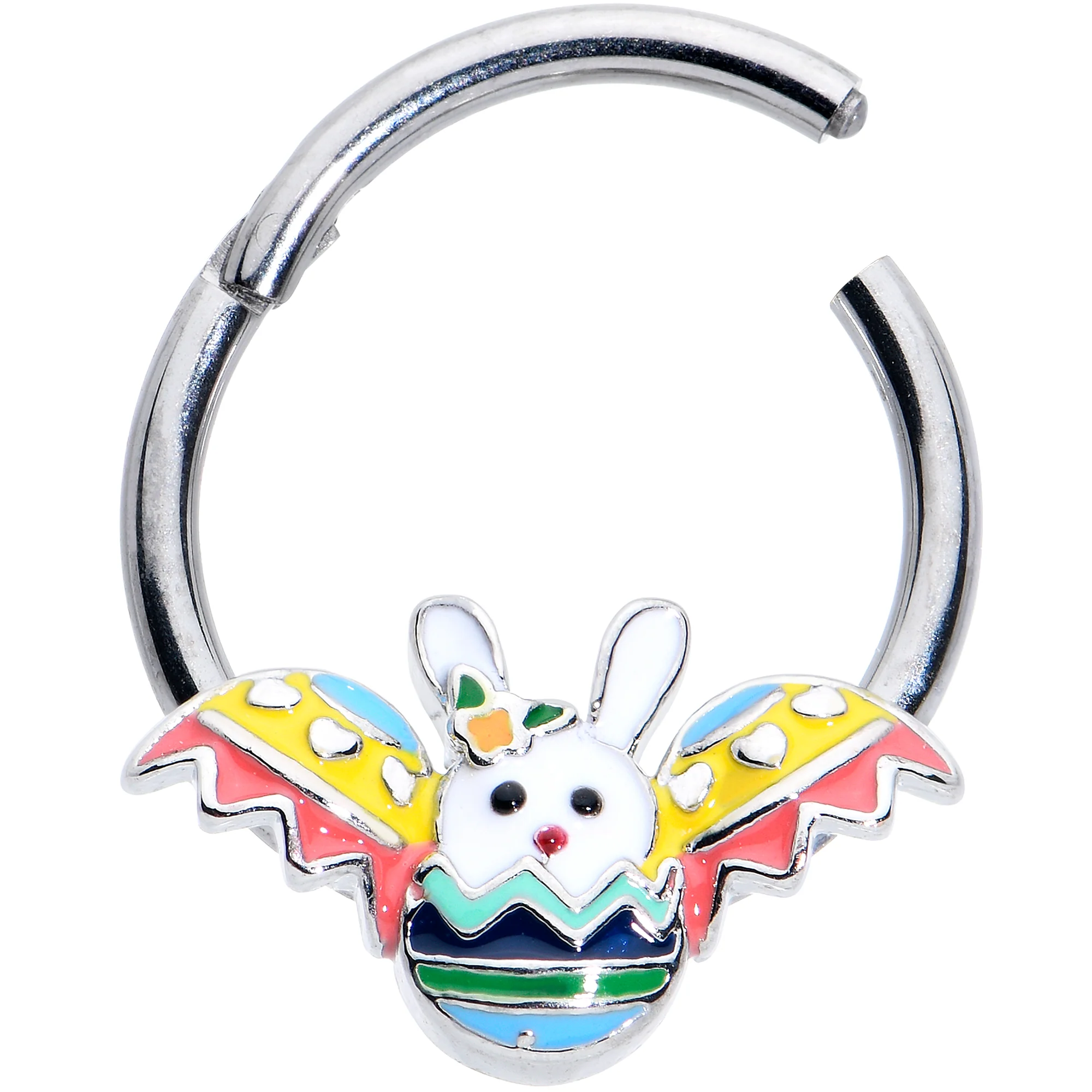 16G 3/8 Easter Egg Bunny Hinged Segment Ring - Image 2