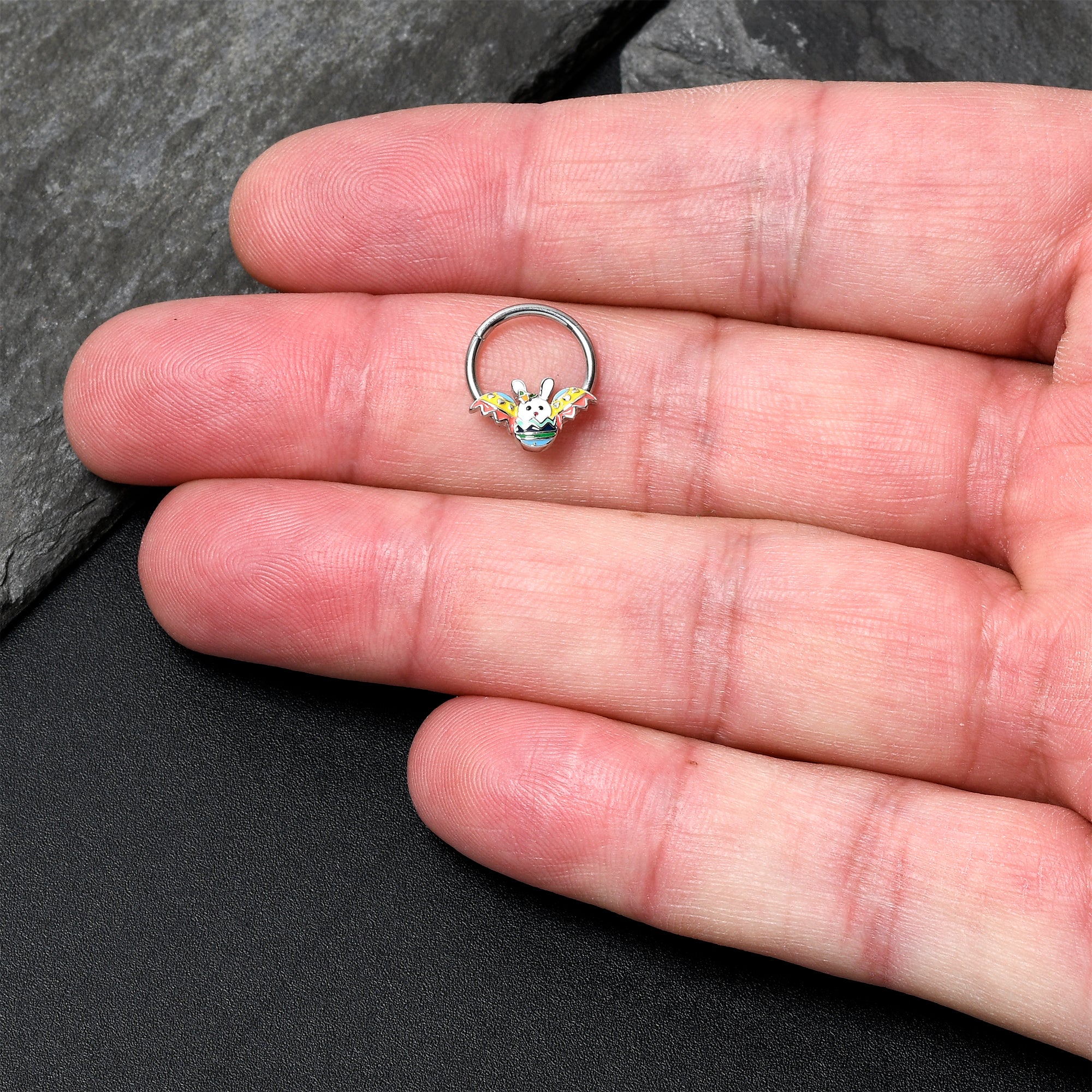 16G 3/8 Easter Egg Bunny Hinged Segment Ring - Image 3