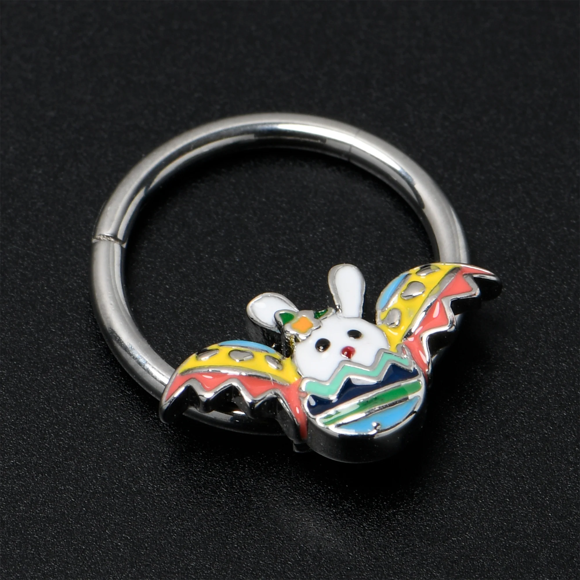 16G 3/8 Easter Egg Bunny Hinged Segment Ring - Image 5