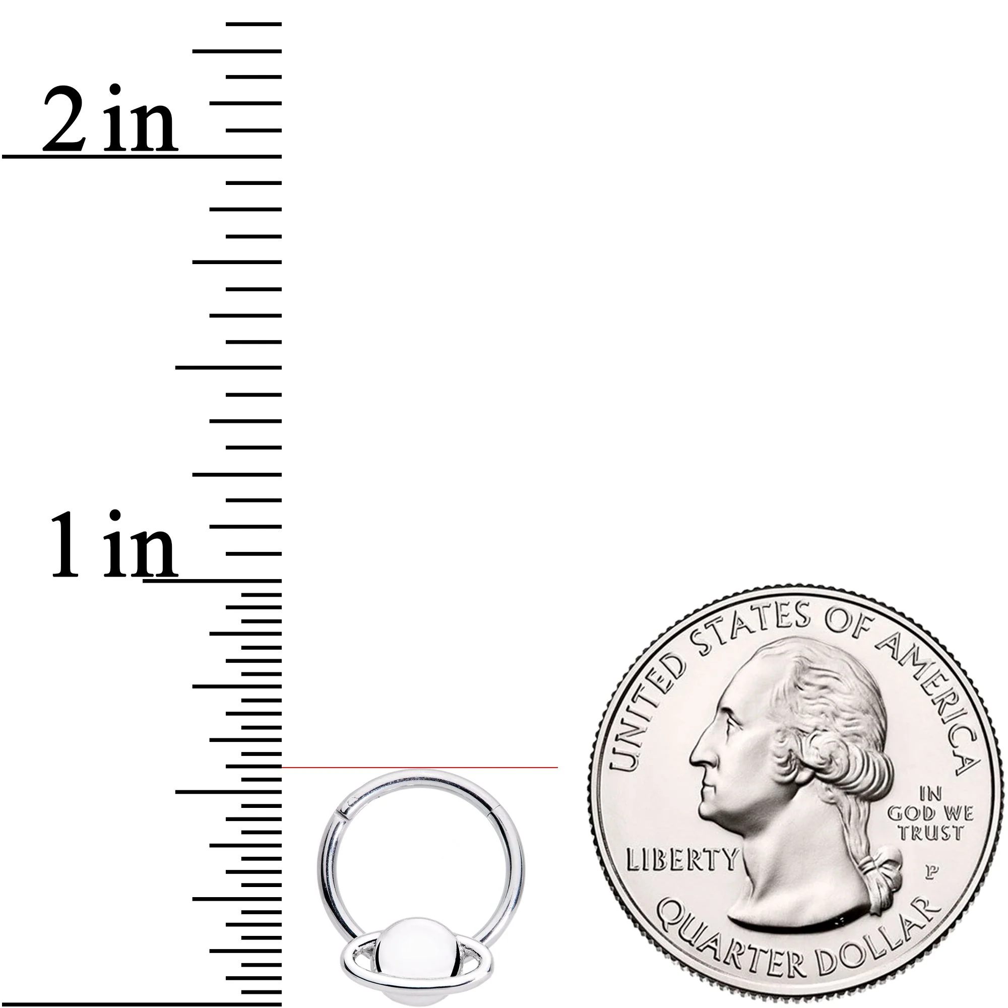 16G 3/8 Outer Space Planet Saturn Hinged Segment Ring - Image 3