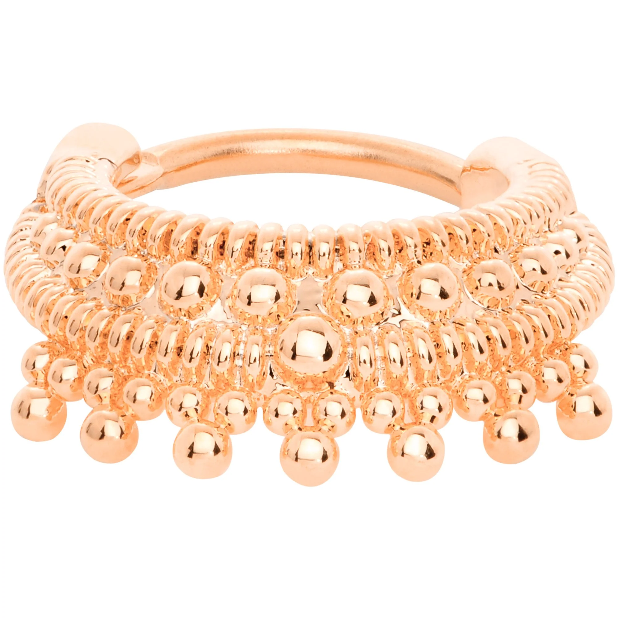 16G 3/8 Rose Gold Tone Debutante Fashion Hinged Septum Ring - Image 3
