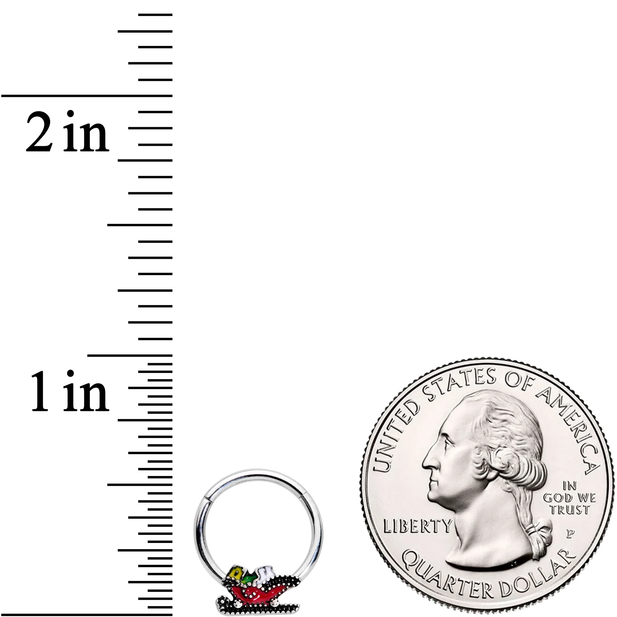 16G 3/8 Santa's Sleigh Ride Hinged Segment Ring - Image 3