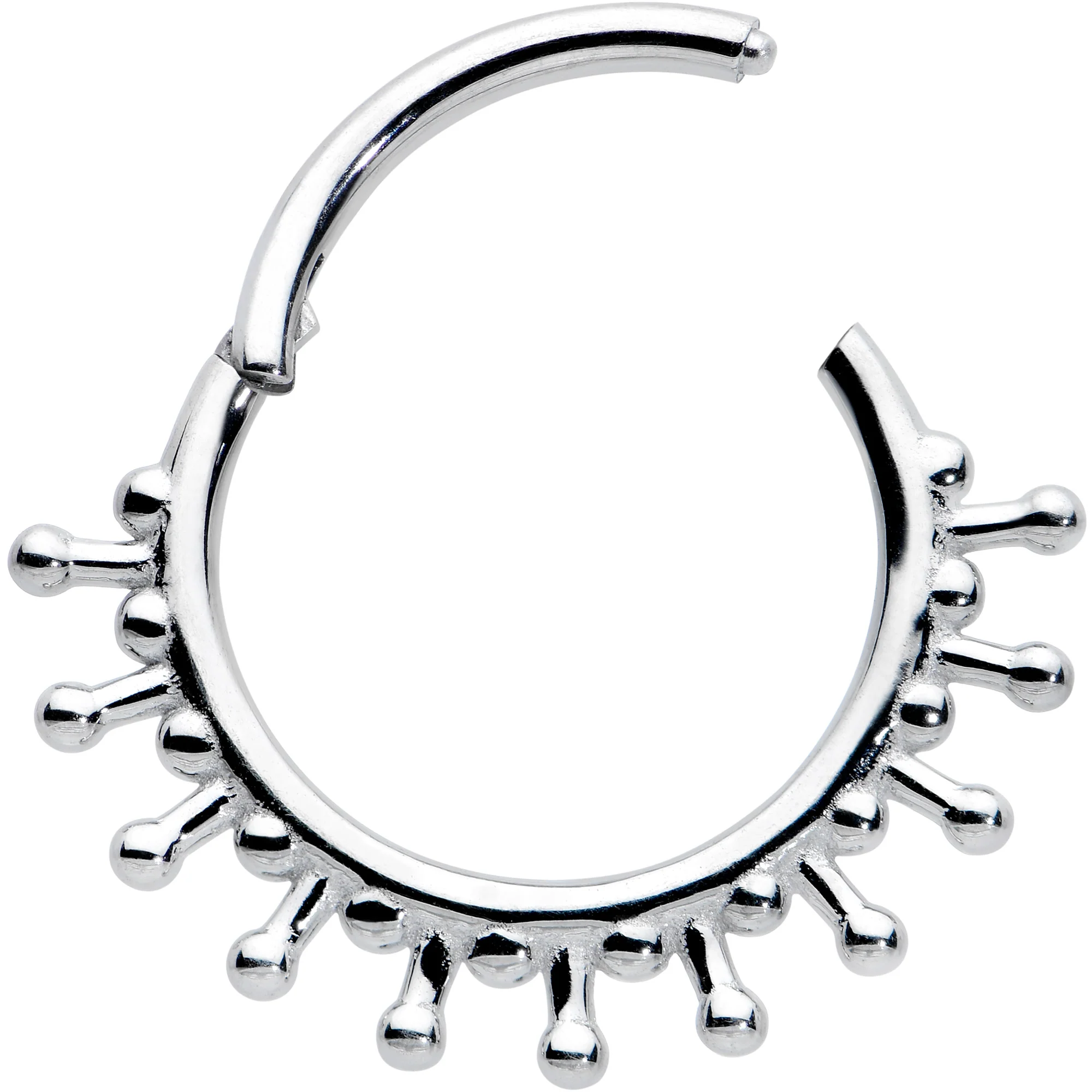 16G 3/8 Splatter Effect Hinged Segment Ring - Image 2