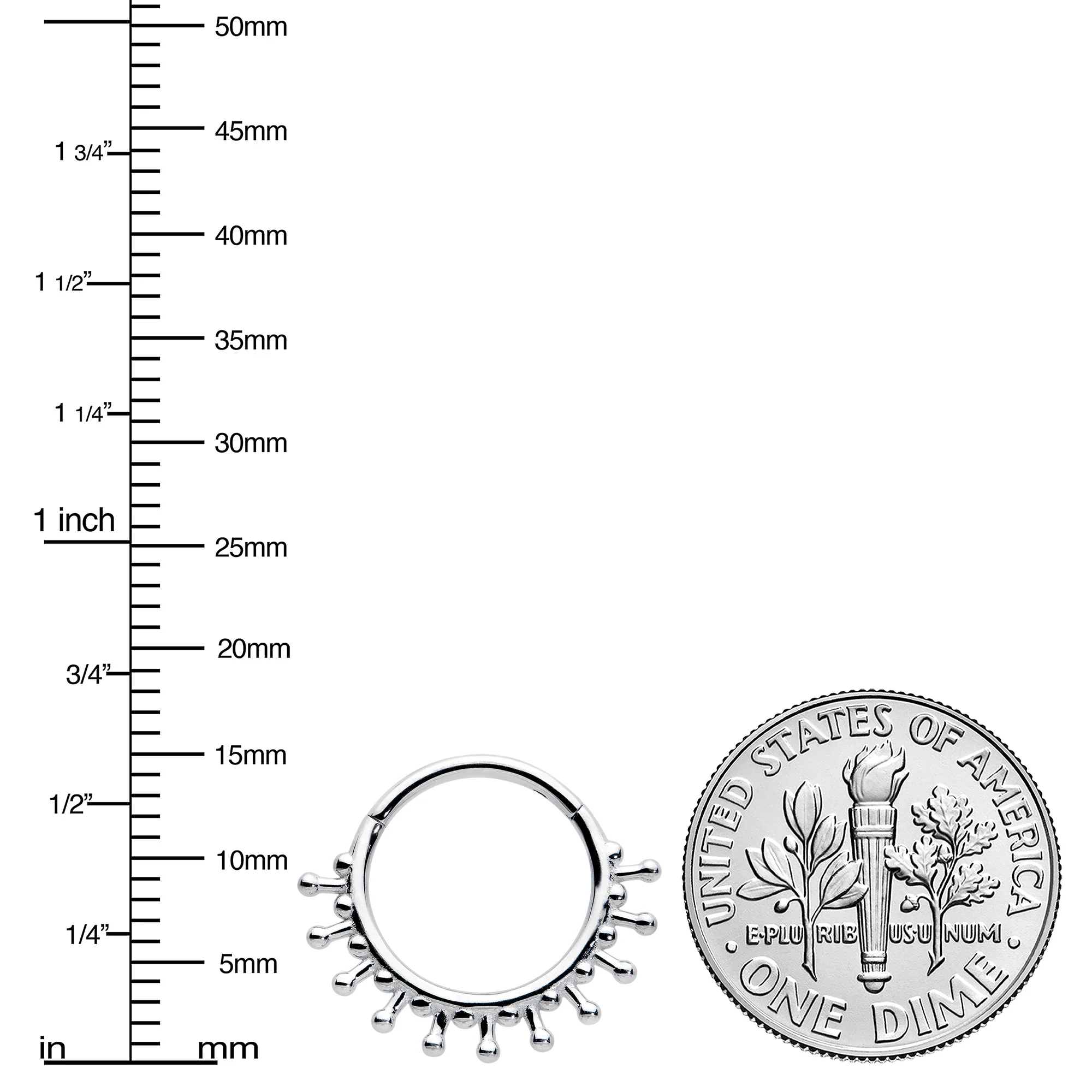 16G 3/8 Splatter Effect Hinged Segment Ring - Image 3