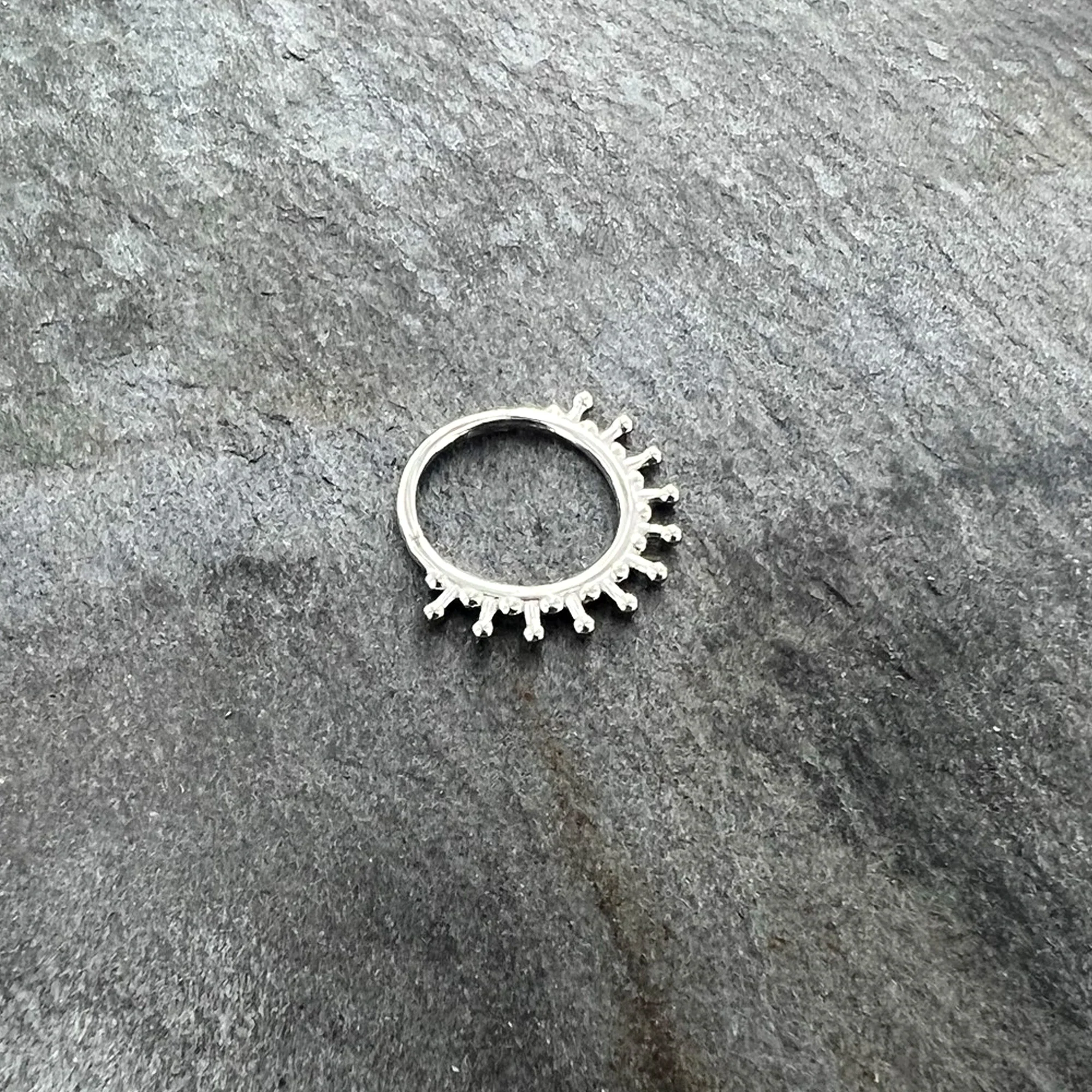 16G 3/8 Splatter Effect Hinged Segment Ring - Image 4