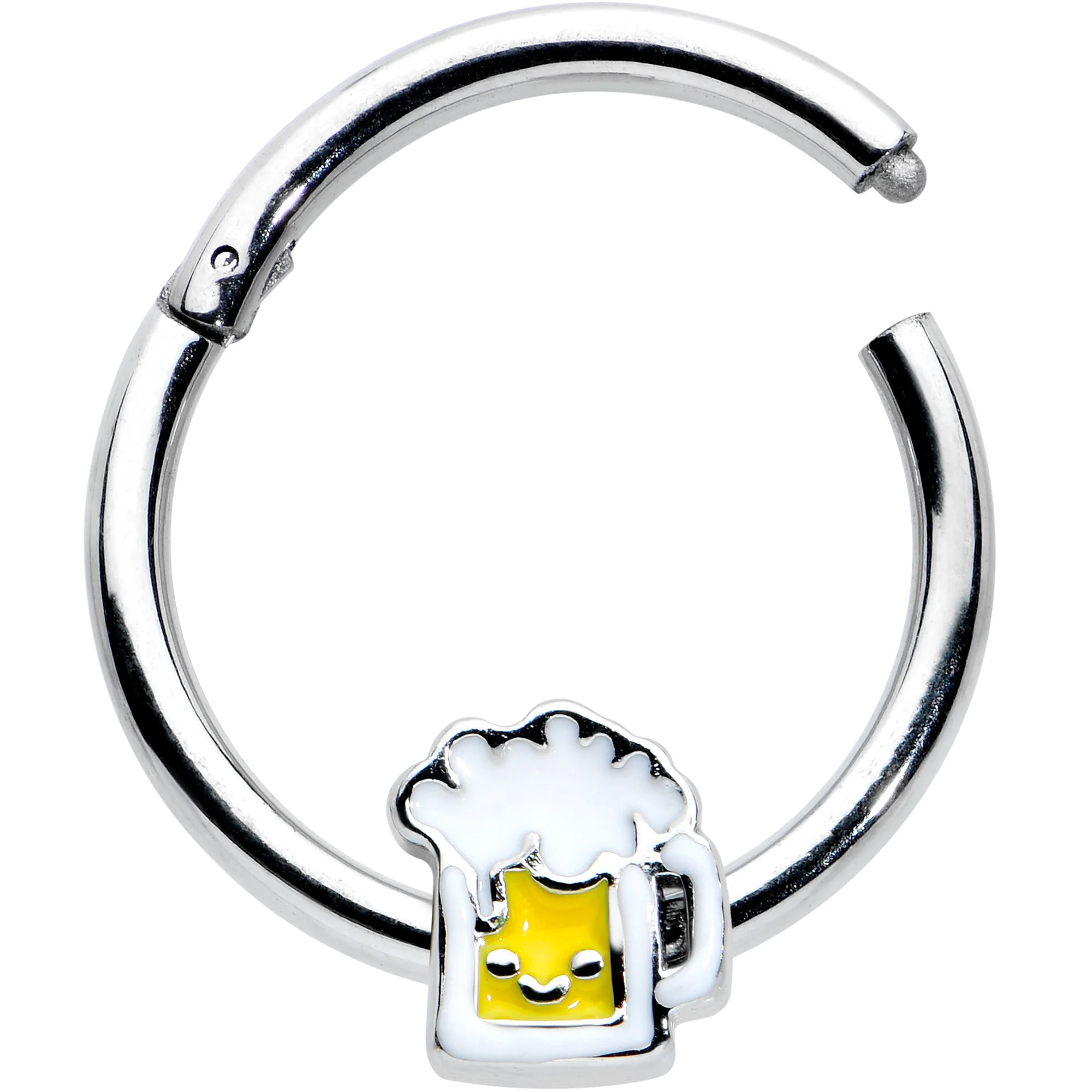 16G 3/8 Sweet Happy Beer St Patricks Hinged Segment Ring - Image 2