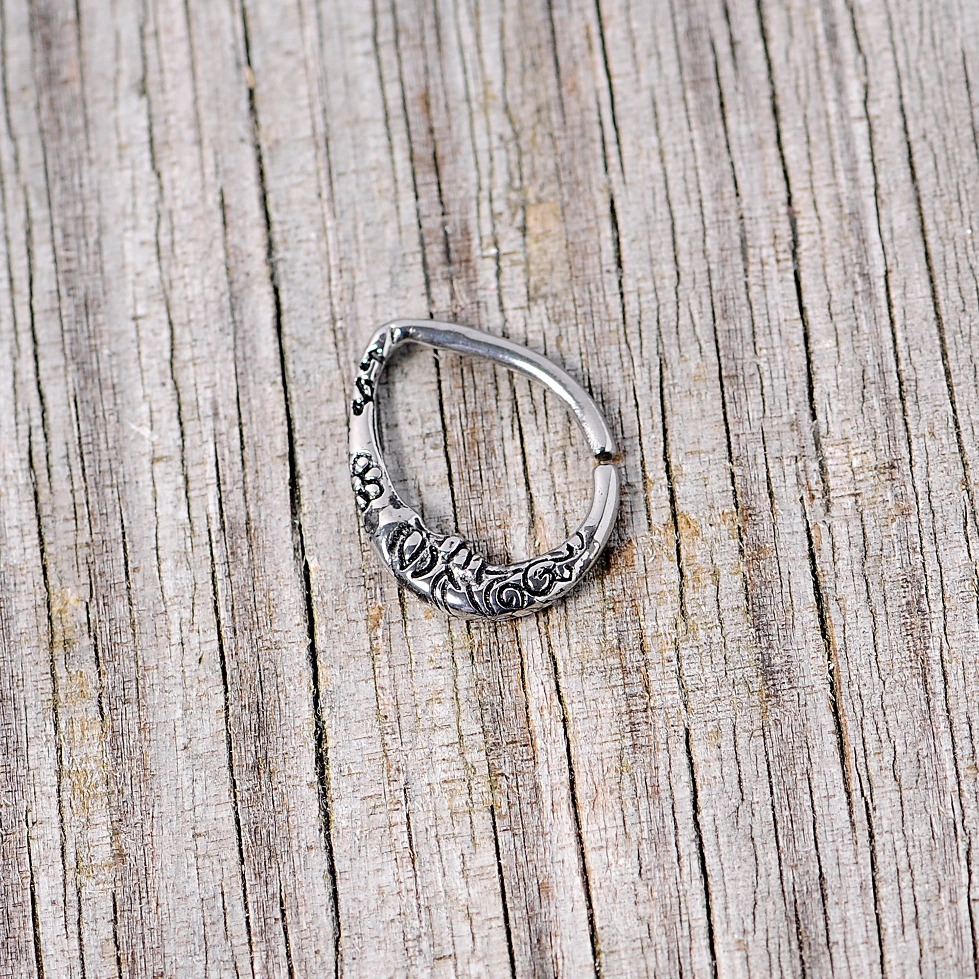 16G 3/8 Man in the Crescent Moon Teardrop Right Ear Closure Ring - Image 3