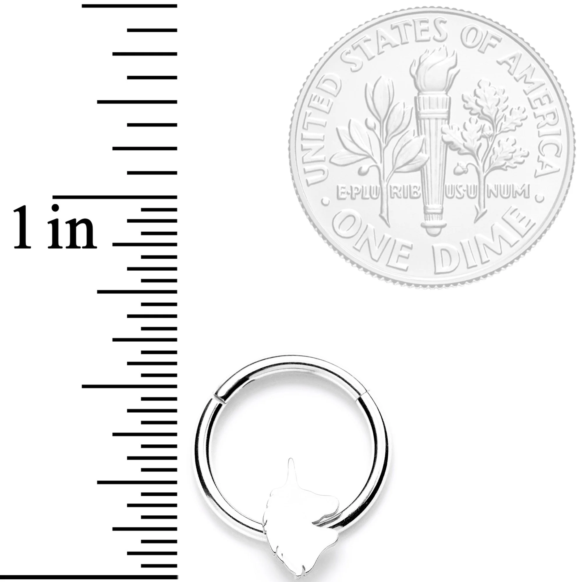 16G 3/8 Mythical Unicorn Hinged Segment Ring - Image 3
