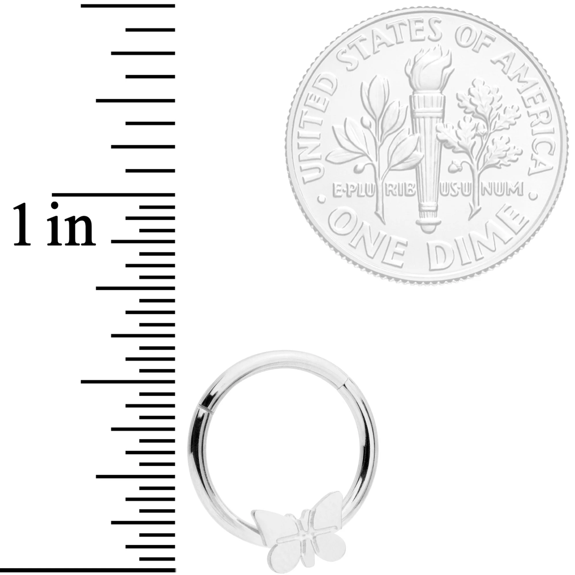 16G 3/8 Spring Butterfly Hinged Segment Ring - Image 3