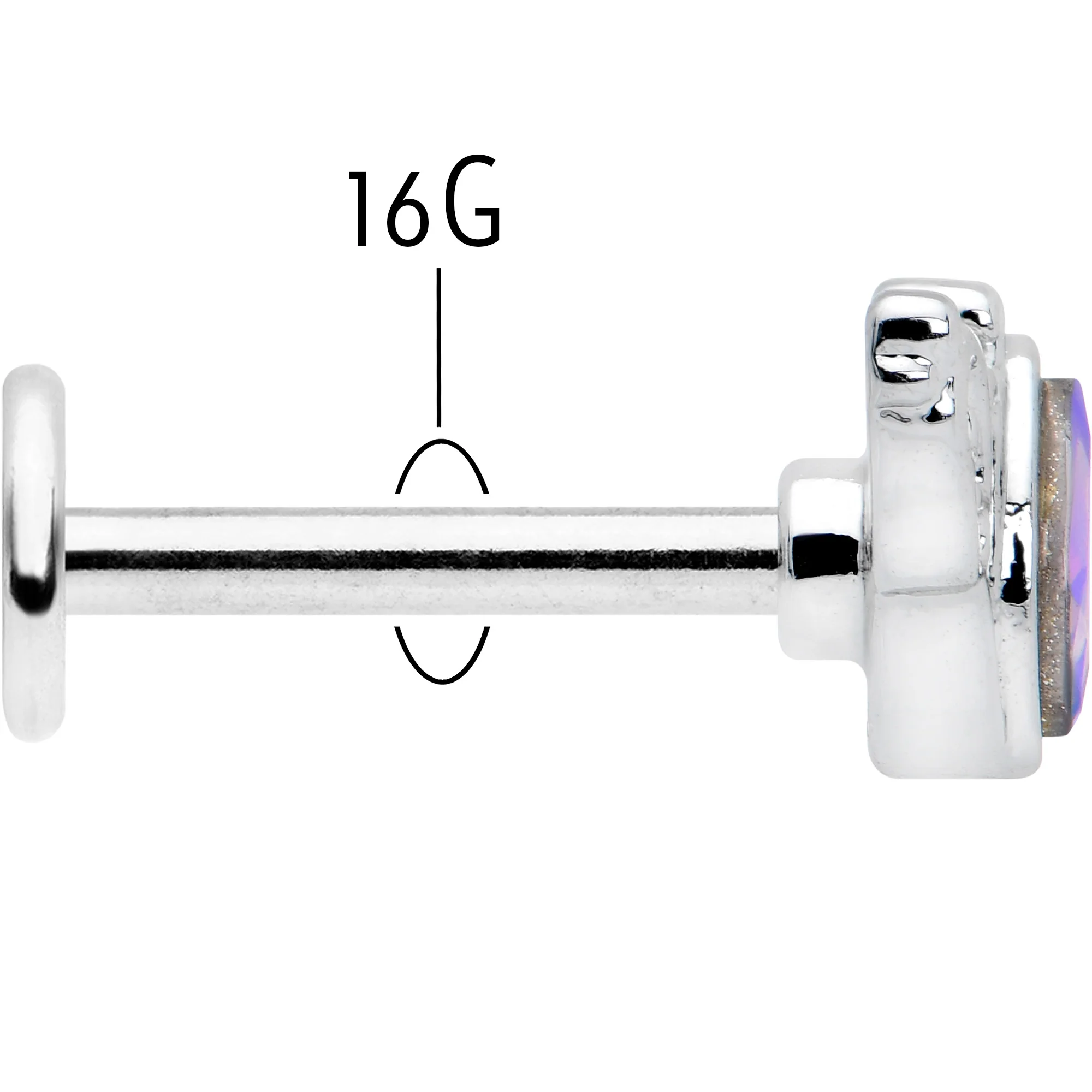 16G 5/16 Aurora Gem Deco Waves Labret Monroe Tragus - Image 5