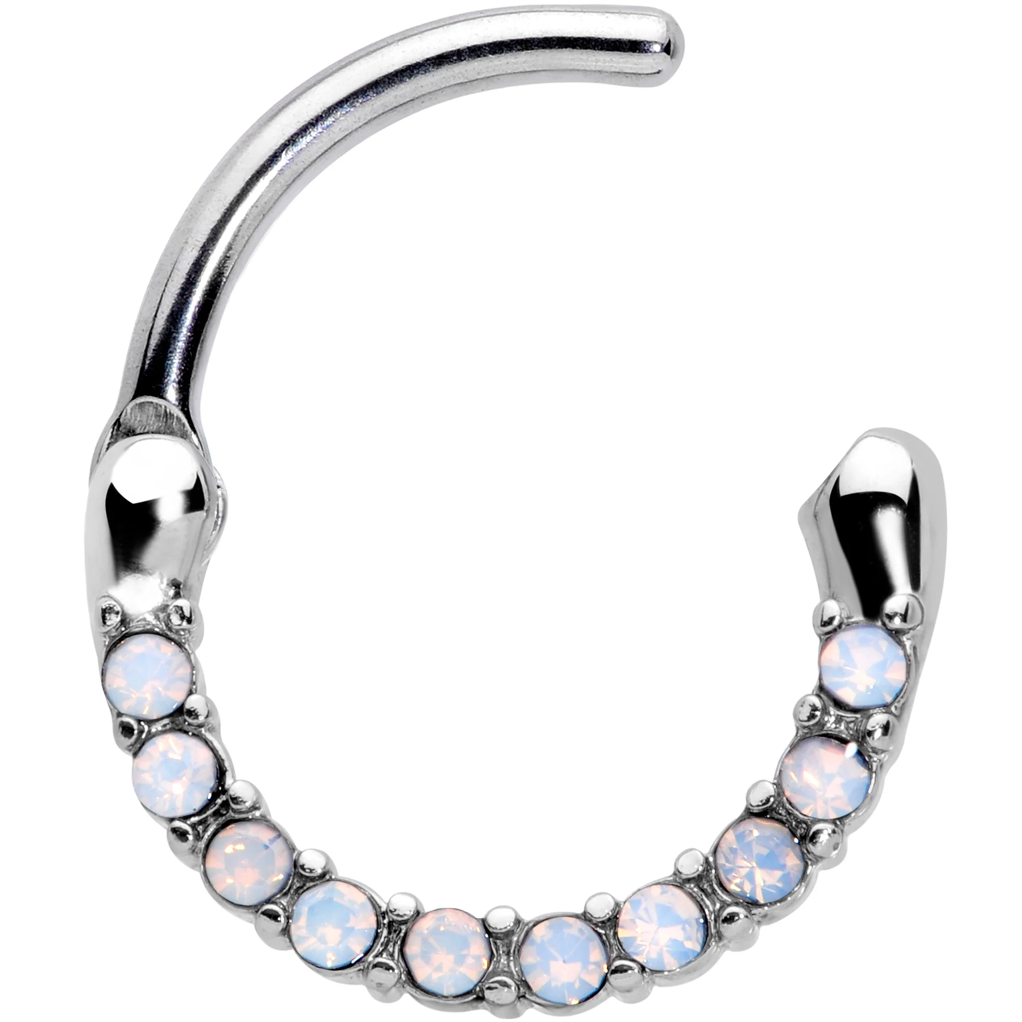 16G 5/16 Aurora Gem Paved Cartilage Clicker - Image 2