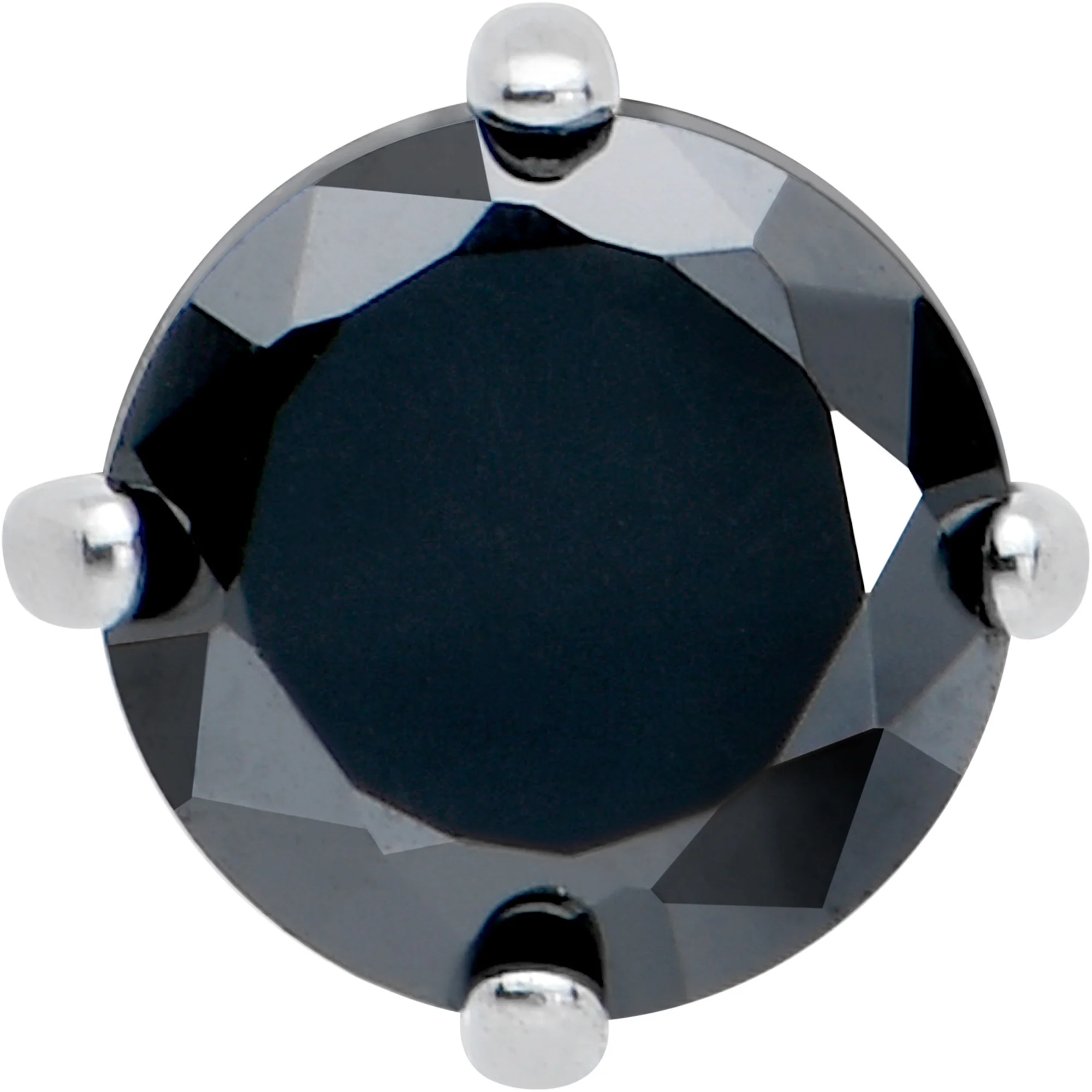 16G 5/16 Black CZ Gem ASTM F-136 Implant Grade Titanium Hex End Labret Tragus - Image 2