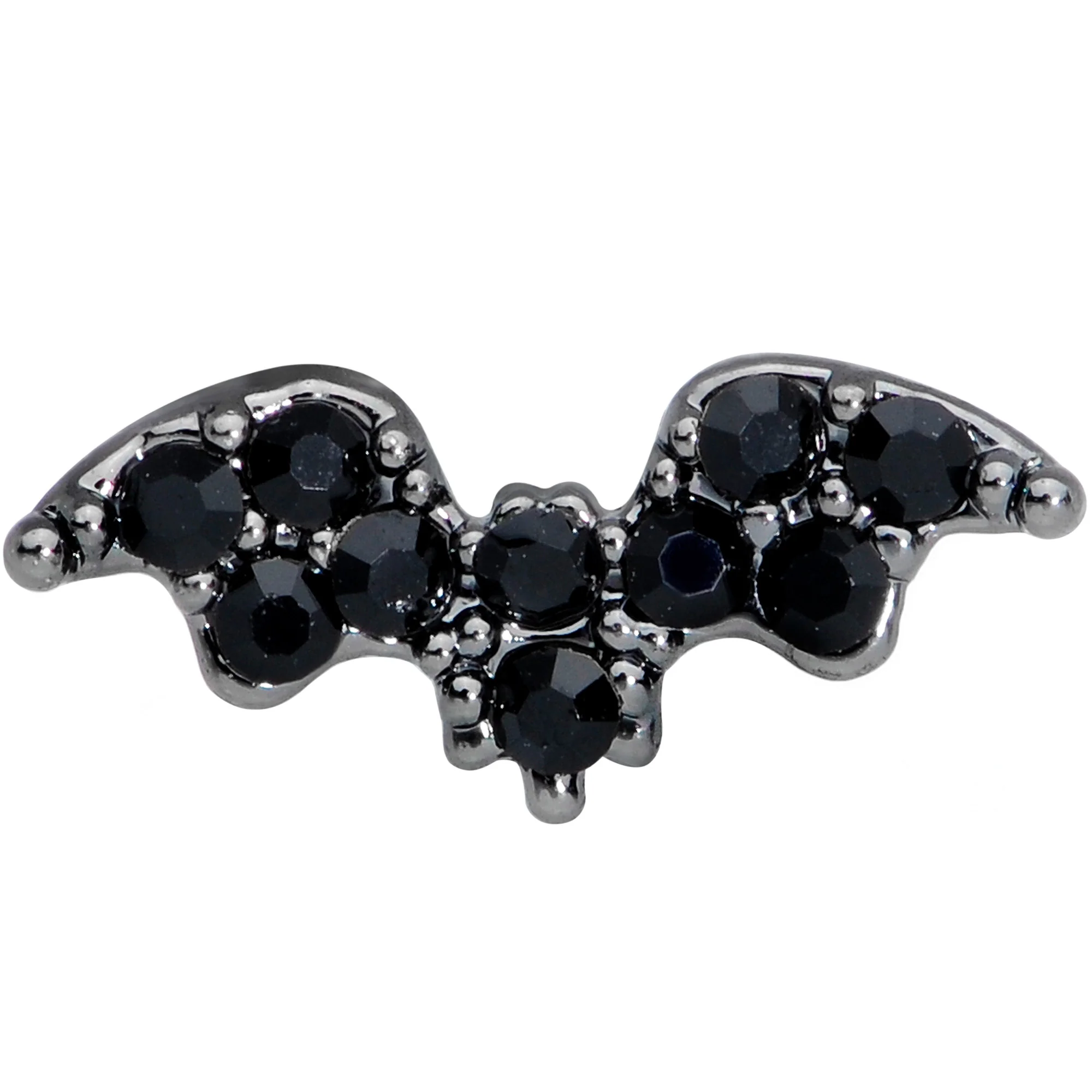 16G 5/16 Black Gem Black Bat Halloween Labret Monroe Tragus - Image 2