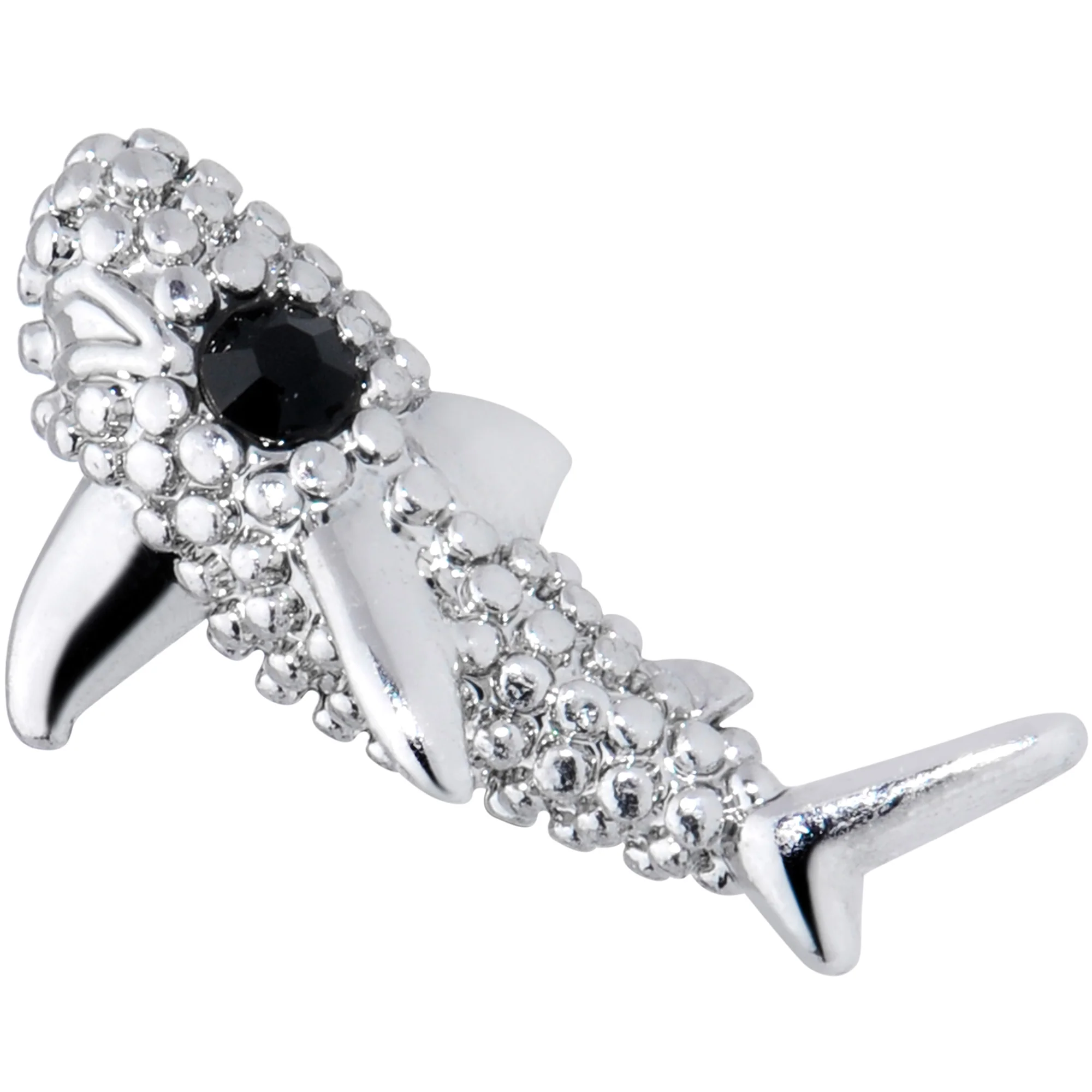16G 5/16 Black Gem Shark Labret Monroe Tragus - Image 2