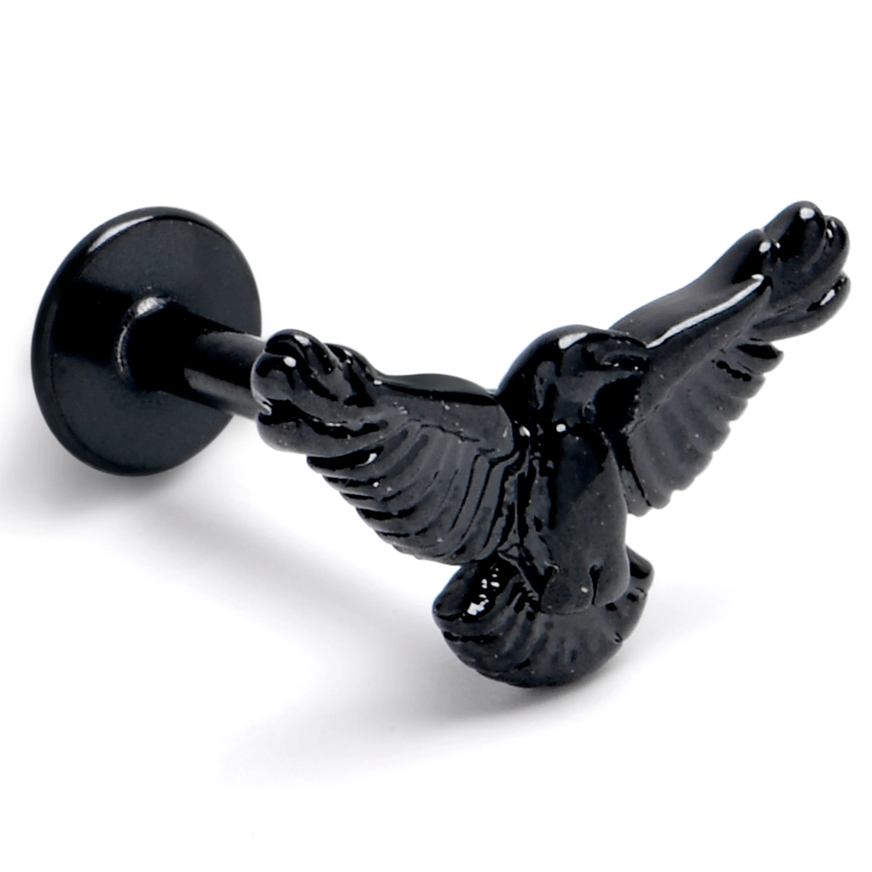 16G 5/16 Black Raven Bird Labret Monroe Tragus