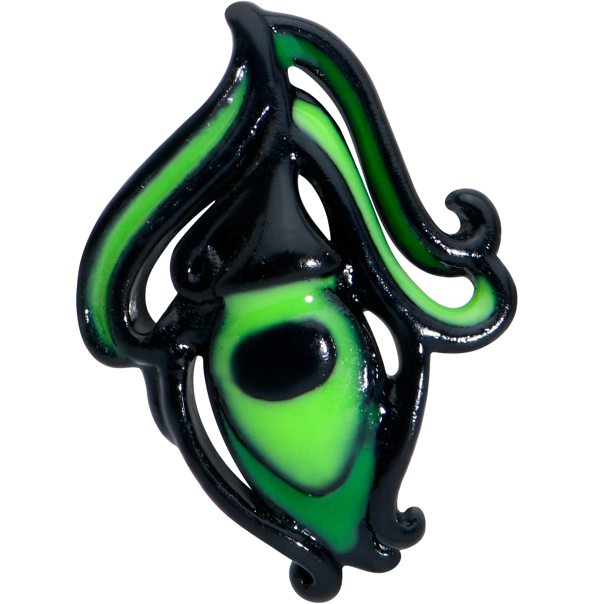 16G 5/16 Black Striking Peacock Feather Labret Monroe Tragus - Image 4