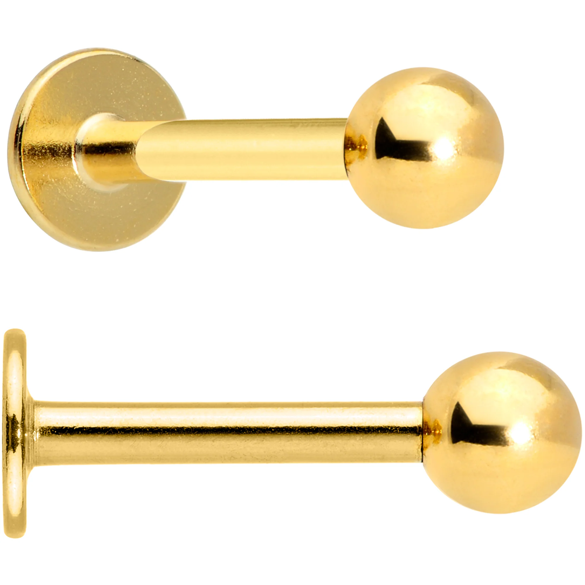 16G 5/16 Blue Clear Gem Gold Tone Star Labret Tragus Set of 3 - Image 4
