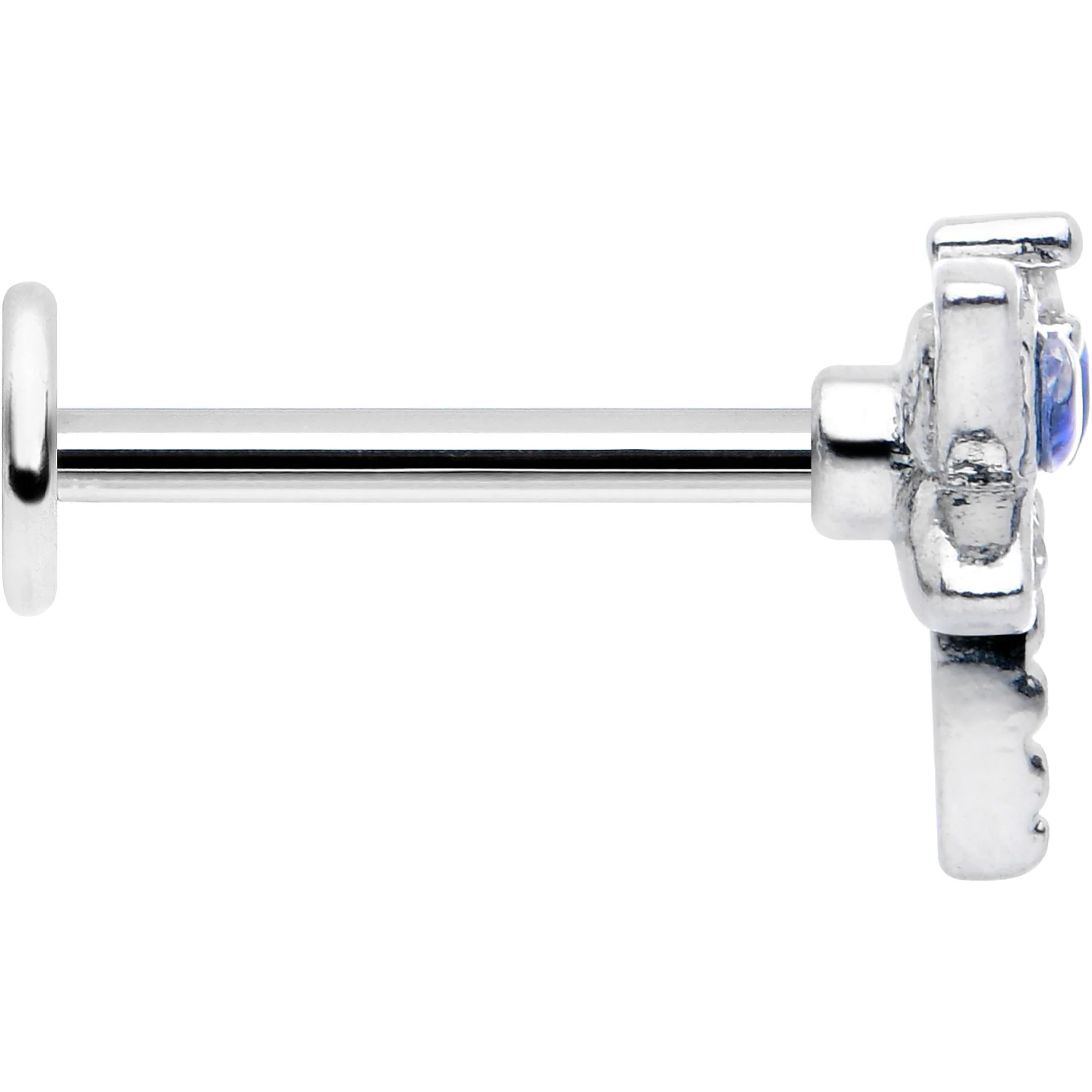 16G 5/16 Blue CZ Gem Dragonfly Style Labret Monroe Tragus - Image 3