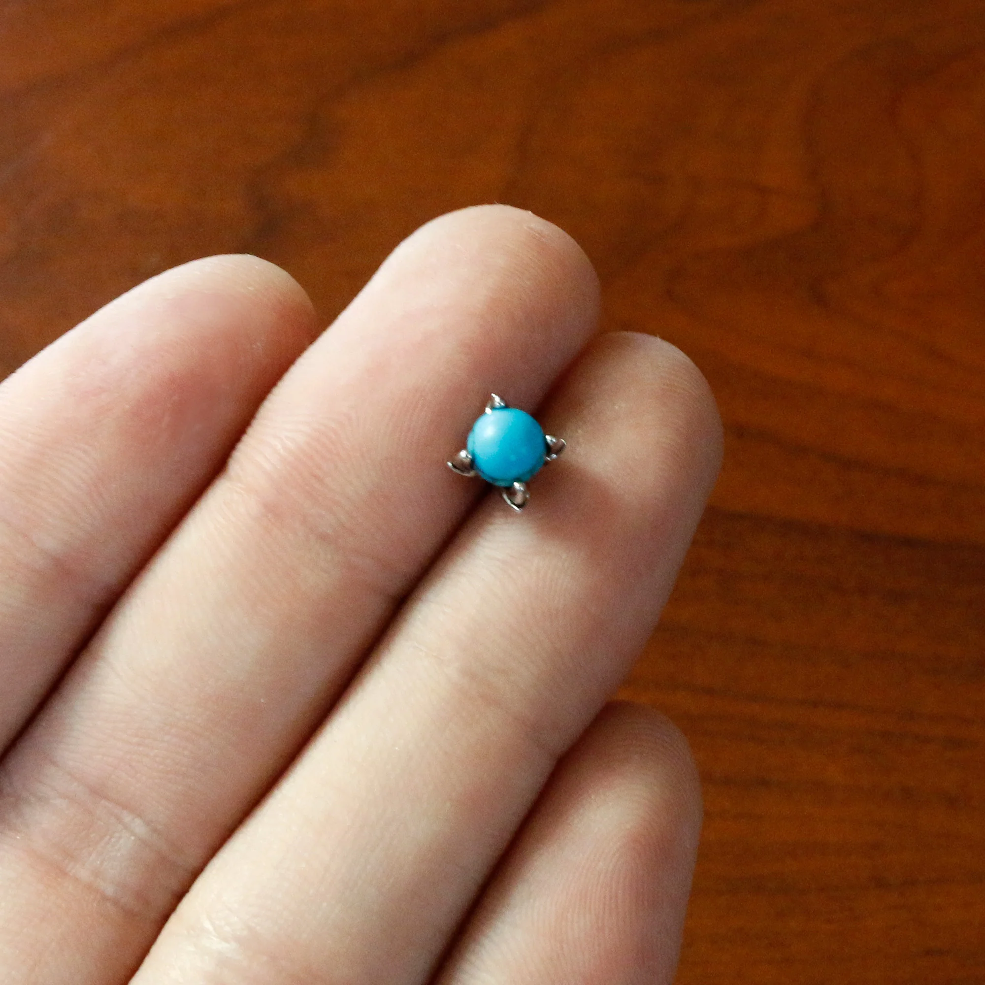 16G 5/16 Blue Turquoise Claw Hand Labret Monroe Tragus - Image 6
