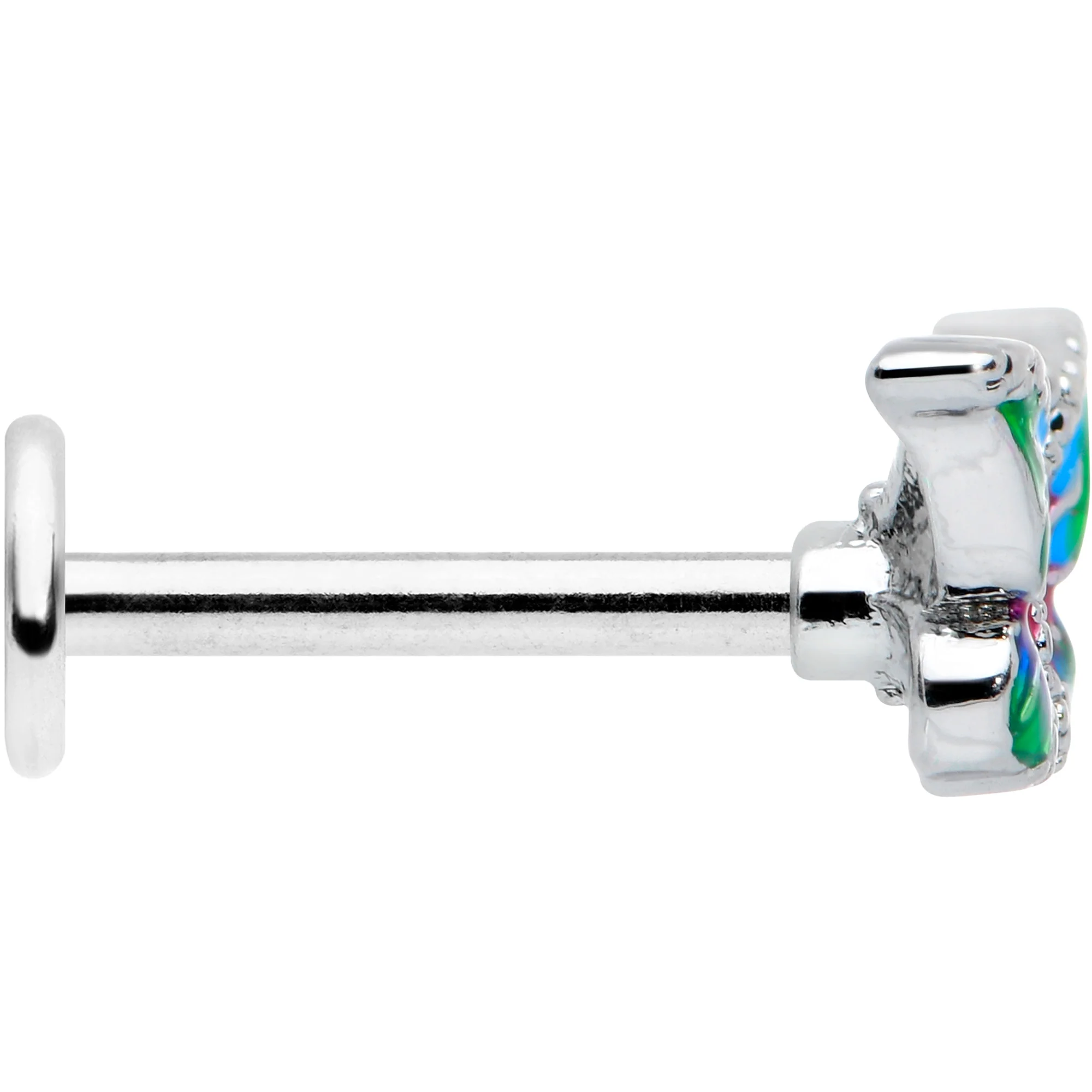 16G 5/16 Bright Beauty Textured Butterfly Labret Monroe Tragus - Image 3