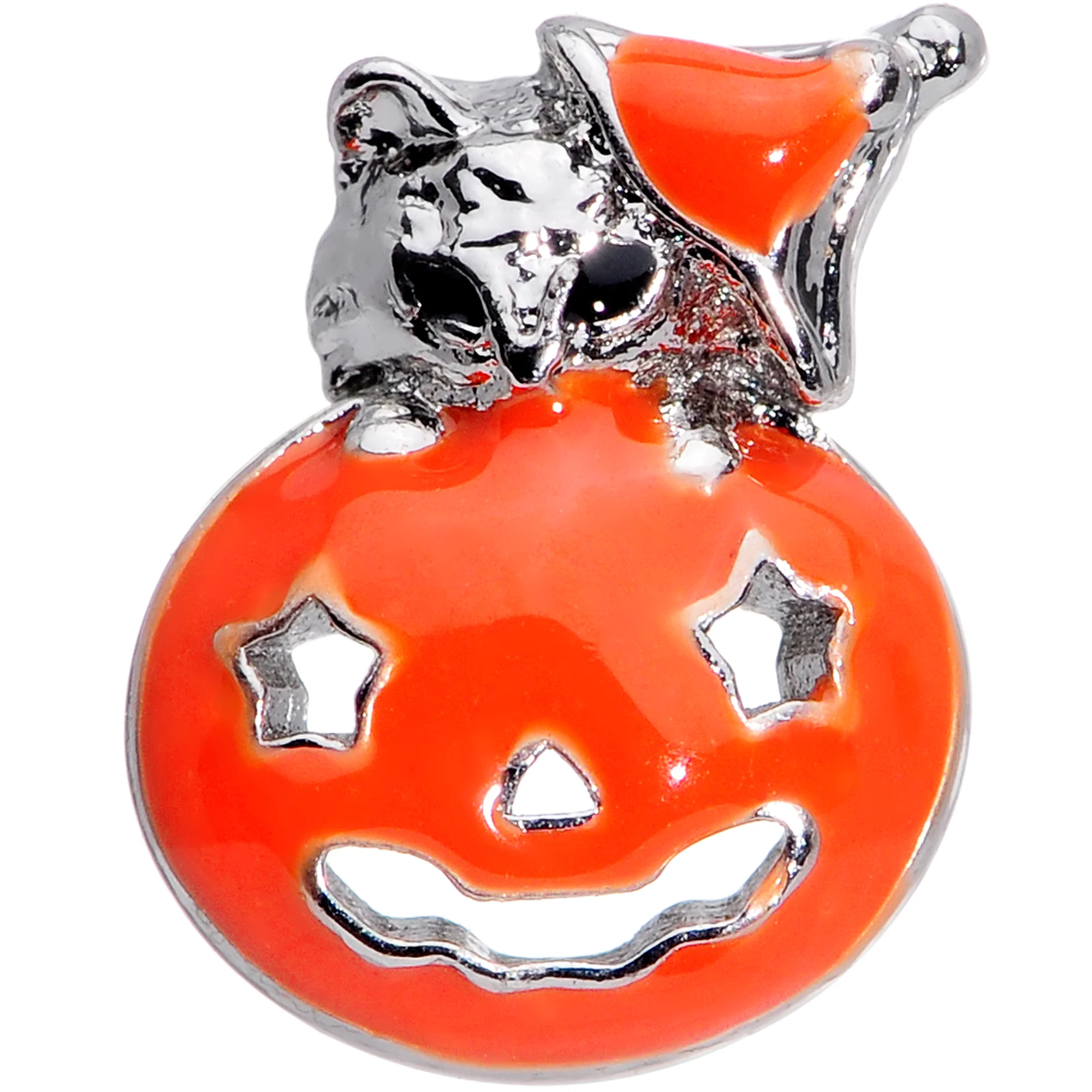 16G 5/16 Cat Pumpkin Halloween Labret Monroe Tragus - Image 2
