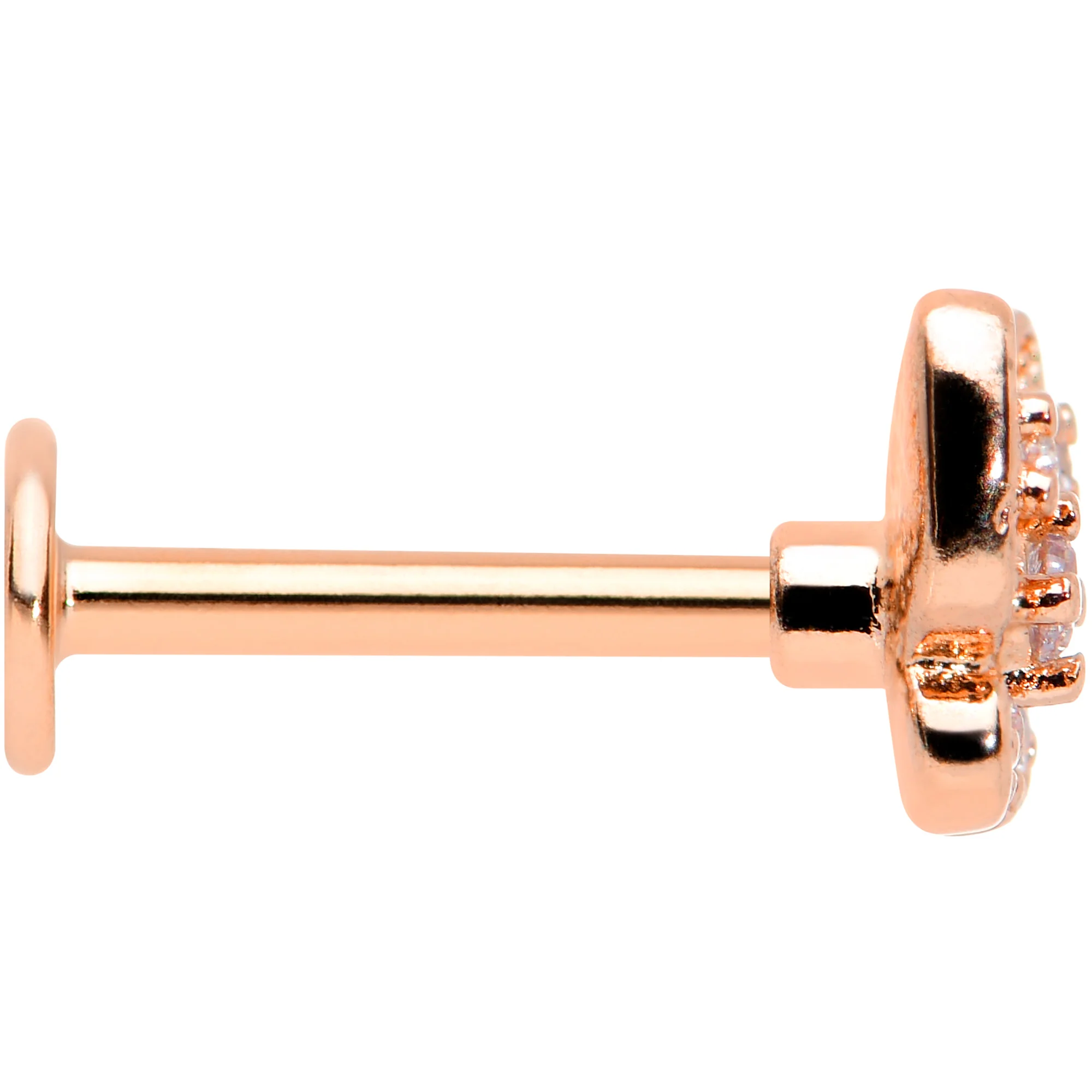 16G 5/16 Clear Gem Rose Gold Tone Airy Butterfly Labret Tragus - Image 3
