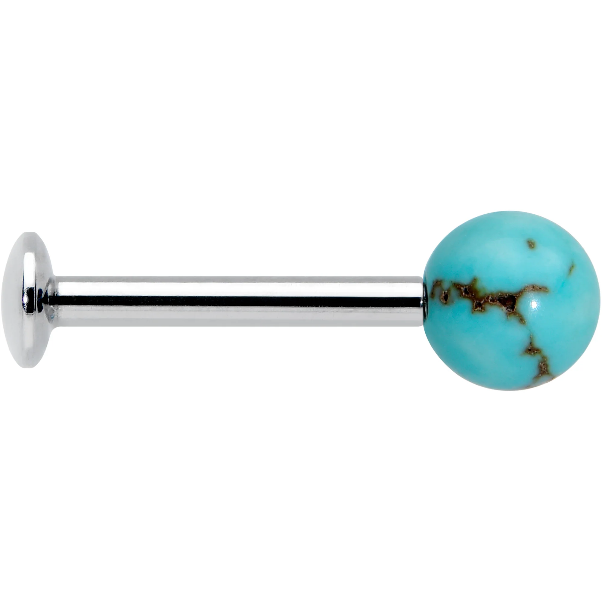 16G 5/16 Elegant Blue Turquoise Internally Threaded Labret Tragus - Image 3