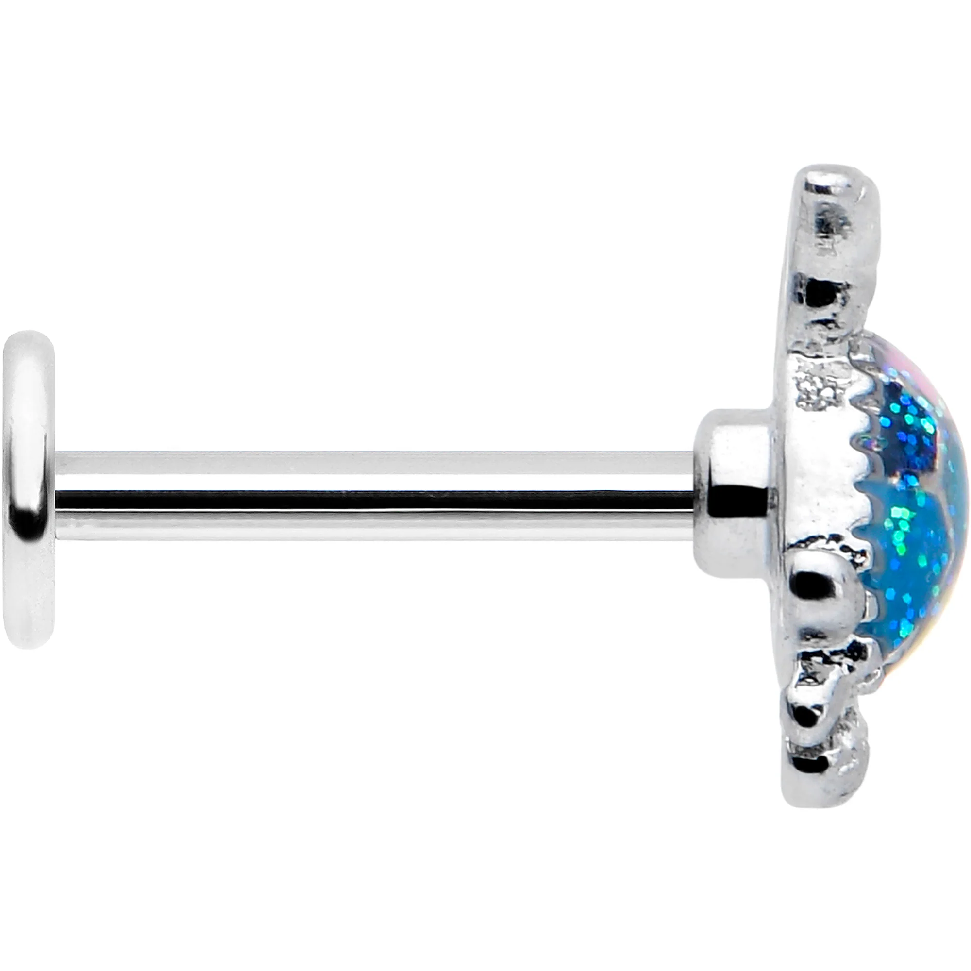 16G 5/16 Glitter Turtle Labret Monroe Tragus - Image 4