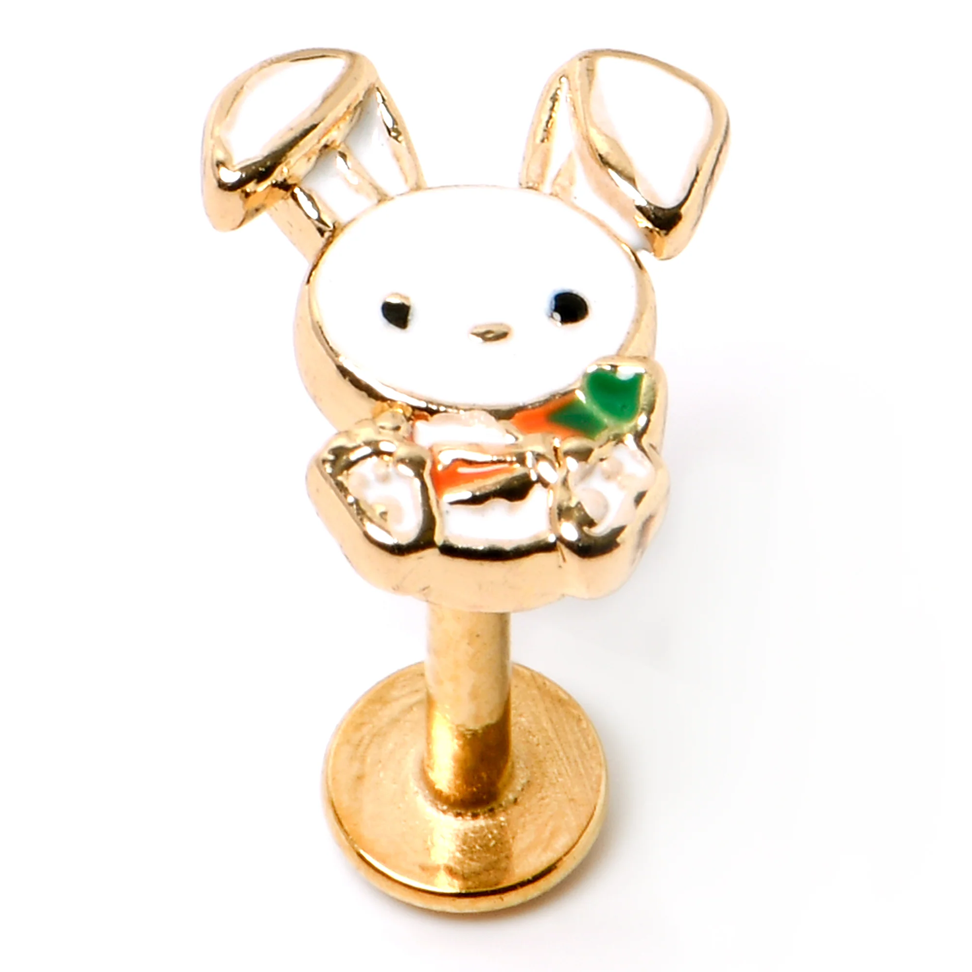 16G 5/16 Gold Tone Cutie Easter Bunny Labret Monroe Tragus - Image 7