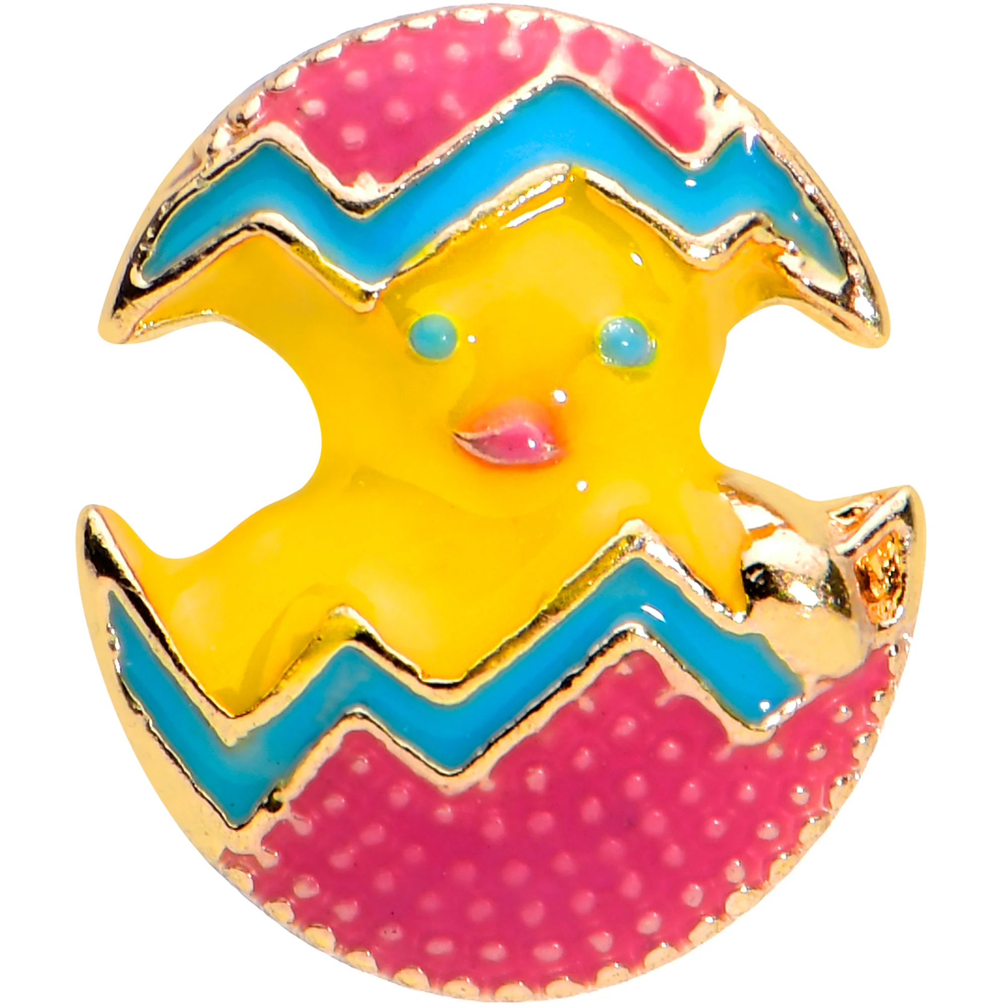 16G 5/16 Gold Tone Red Fancy Easter Chick Labret Monroe Tragus - Image 2