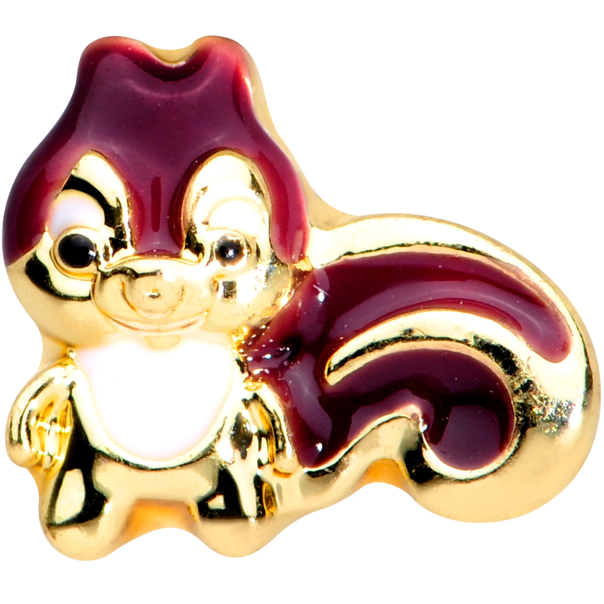 16G 5/16 Gold Tone Squirrel Labret Monroe Tragus - Image 2
