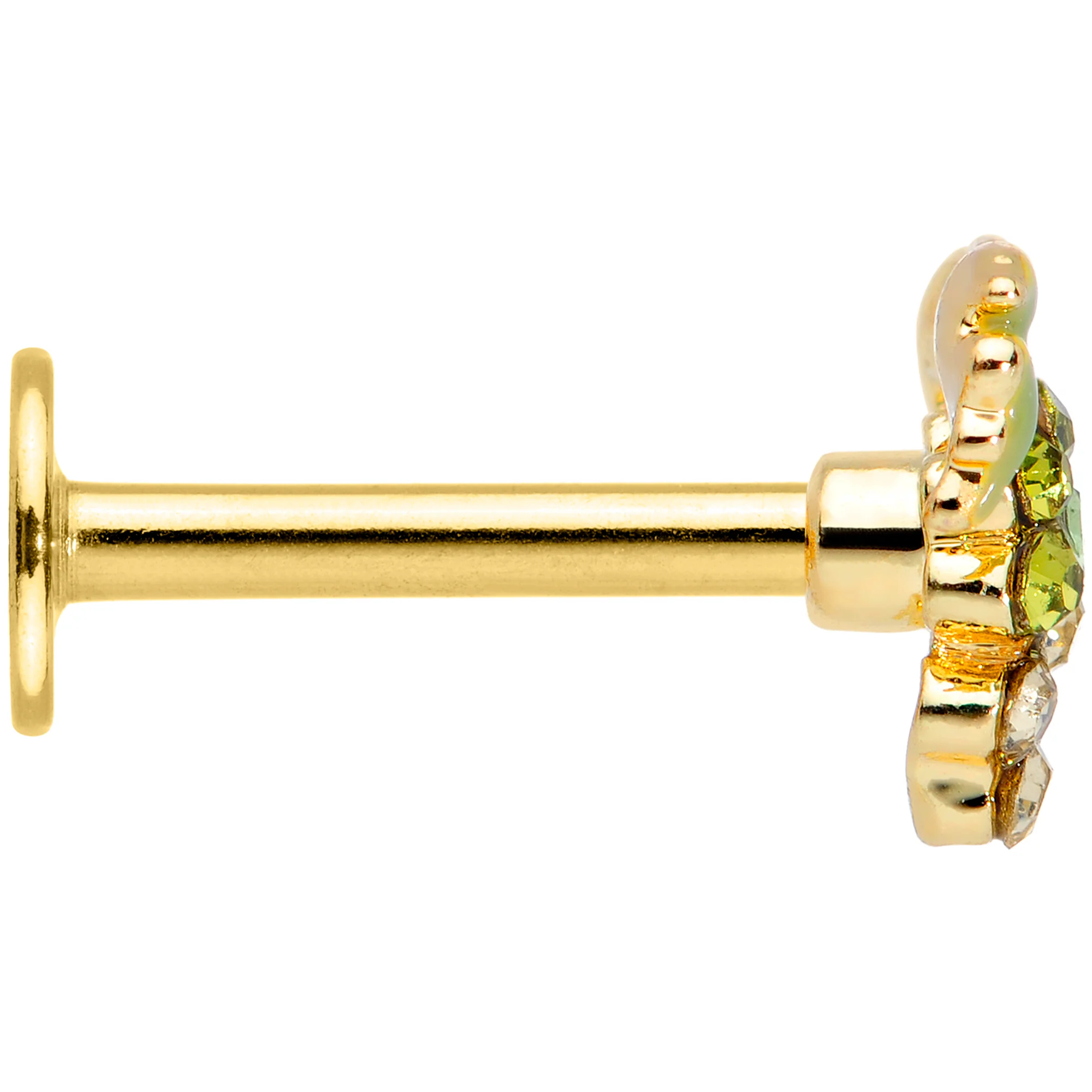 16G 5/16 Green Gem Gold Tone Bunch of Grapes Labret Monroe Tragus - Image 3