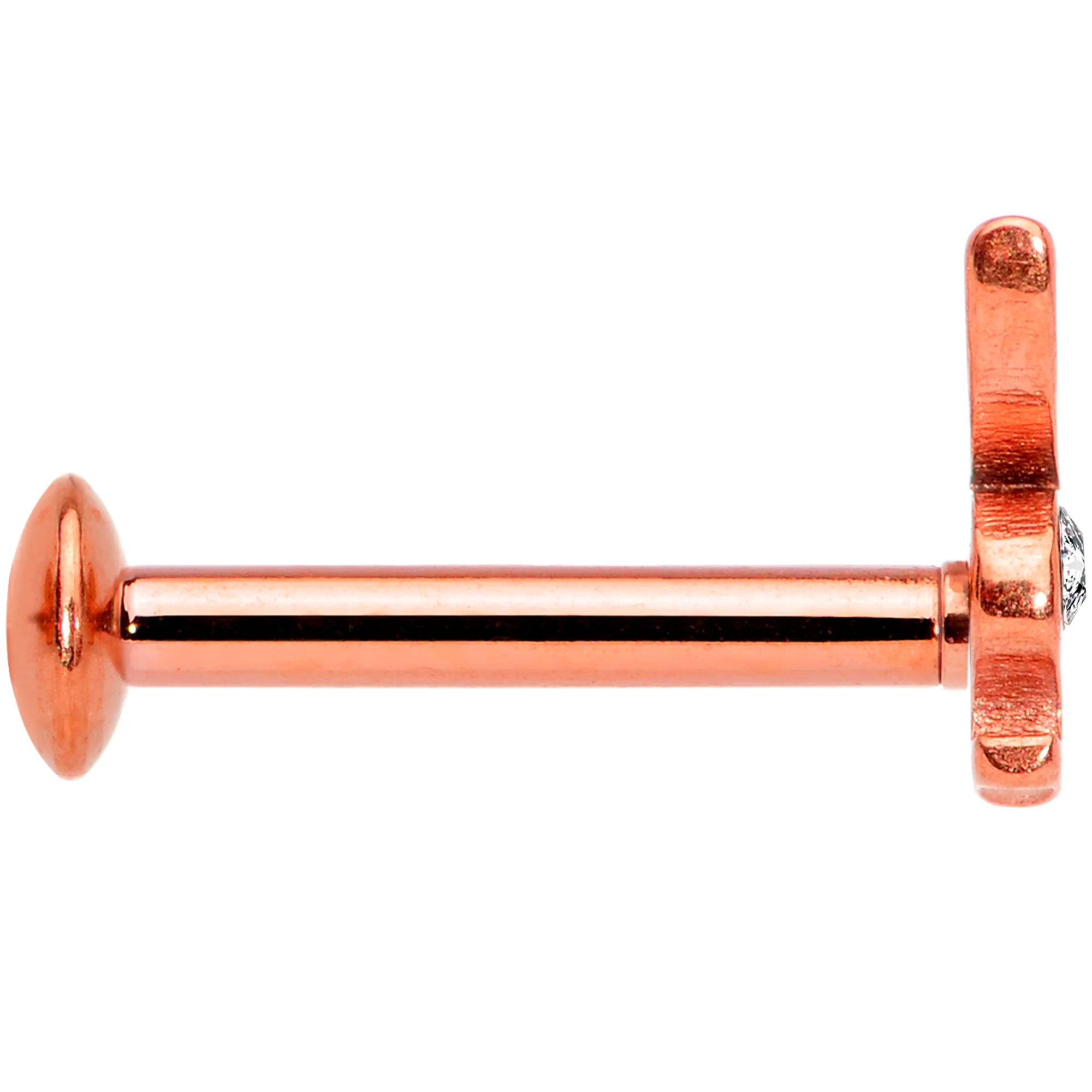 16G 5/16 Licensed Playboy CZ Rose Gold Tone Internal Thread Labret - Image 3