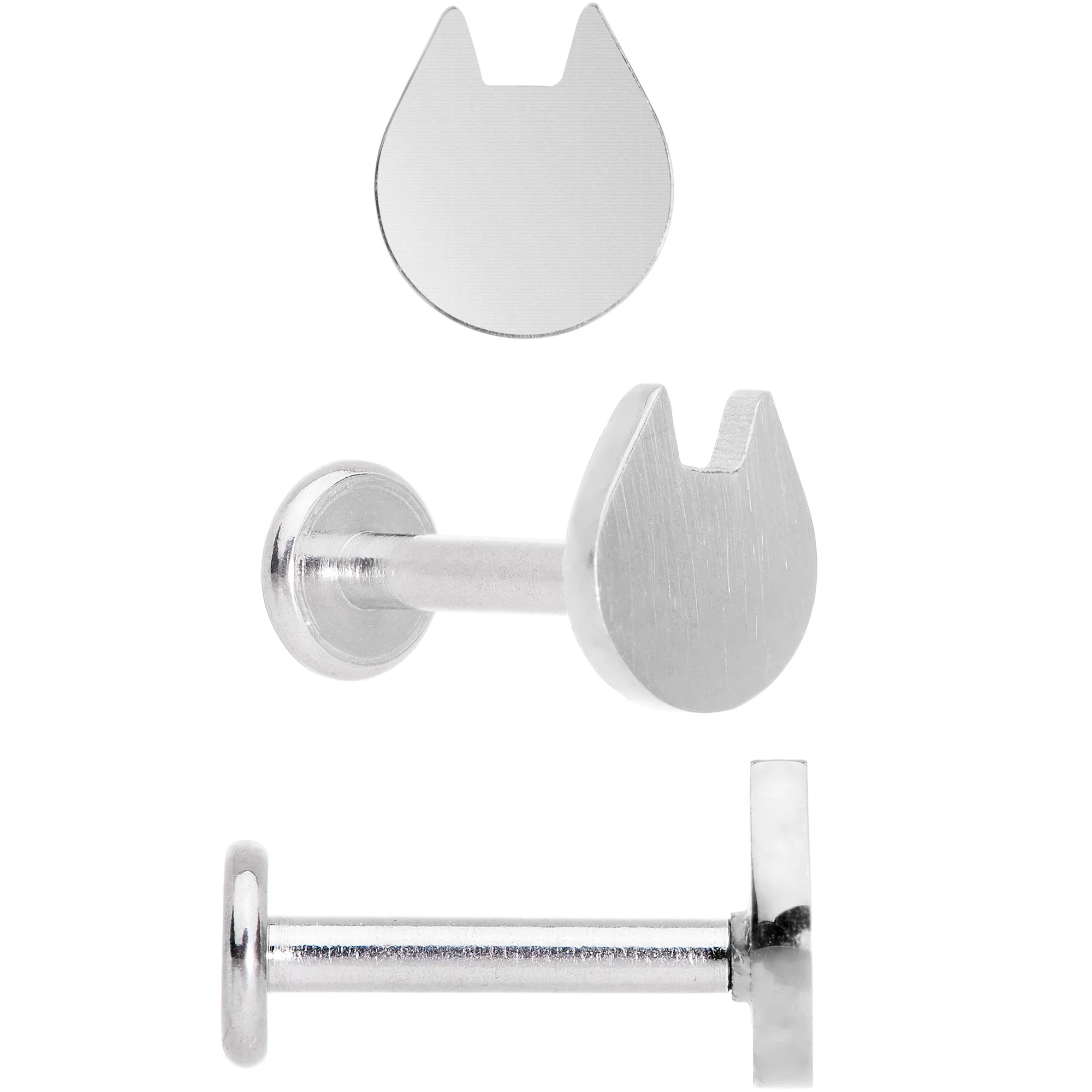 16G 5/16 Multicolor Internally Threaded Cat Labret Set of 4 - Image 4