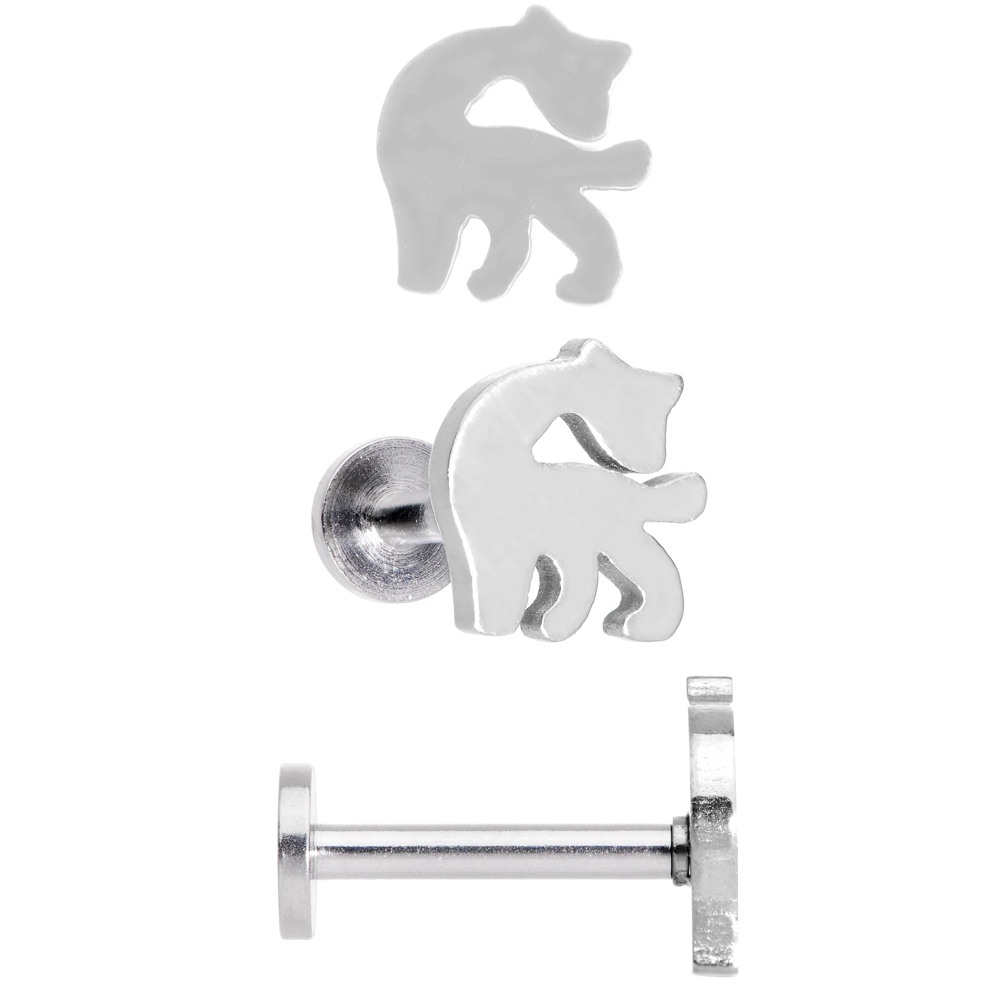 16G 5/16 Multicolor Internally Threaded Giraffe Labret Set of 4 - Image 5