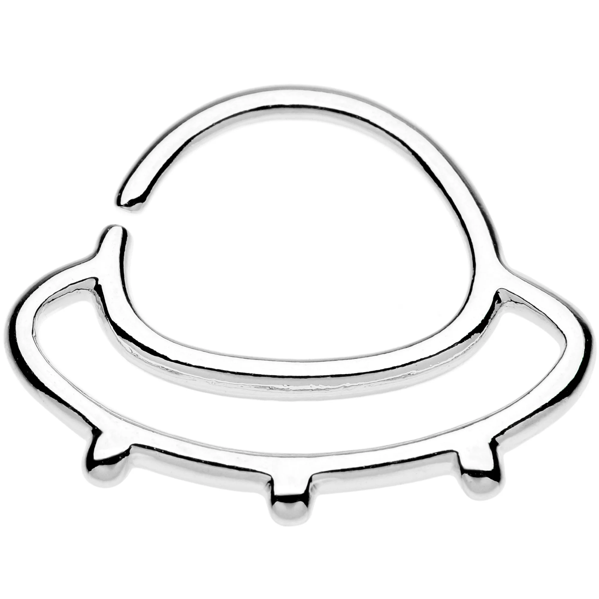 16G 5/16 Outer Space UFO Septum Ring Pack Set of 3 - Image 2