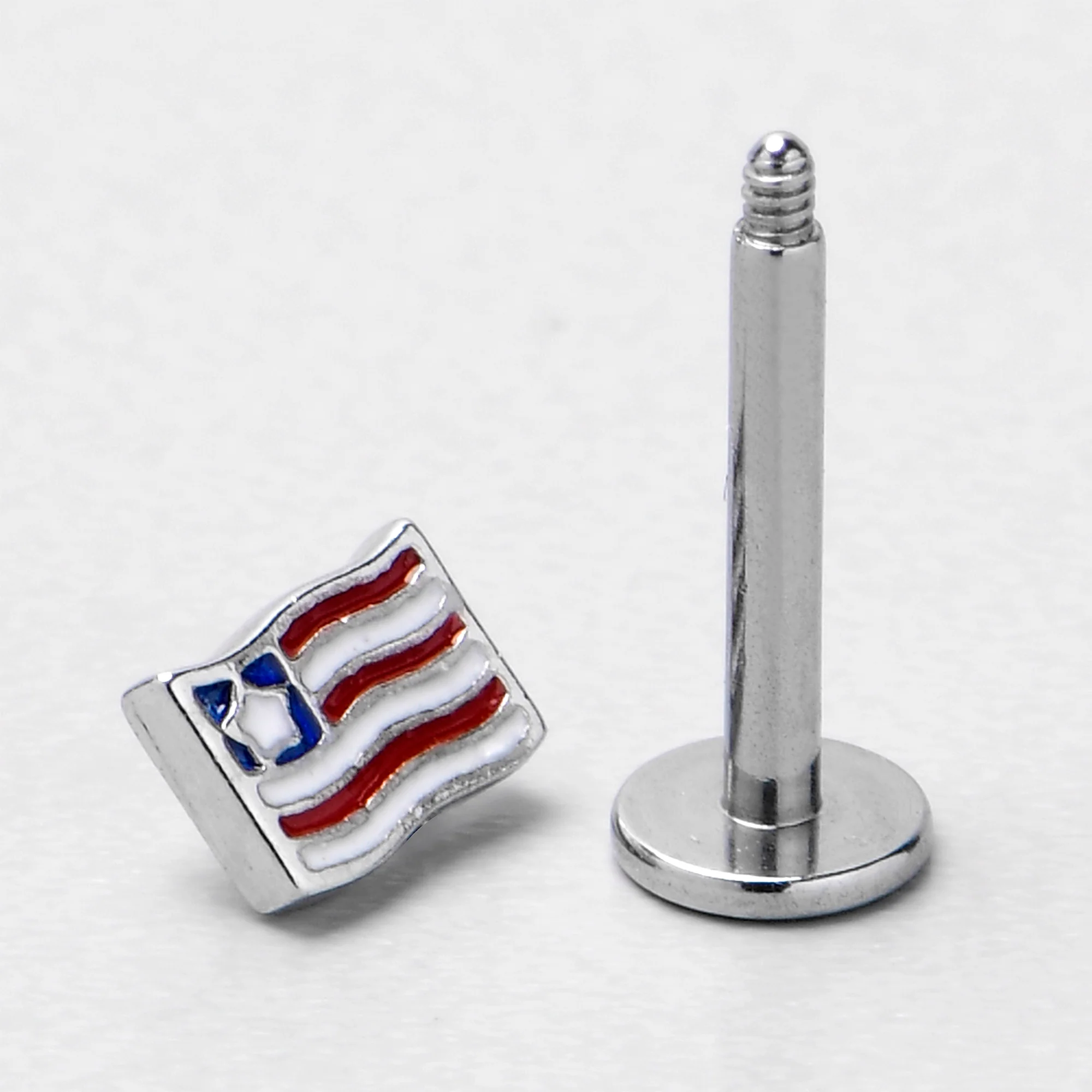 16G 5/16 Patriotic Flag Labret Monroe Tragus - Image 4