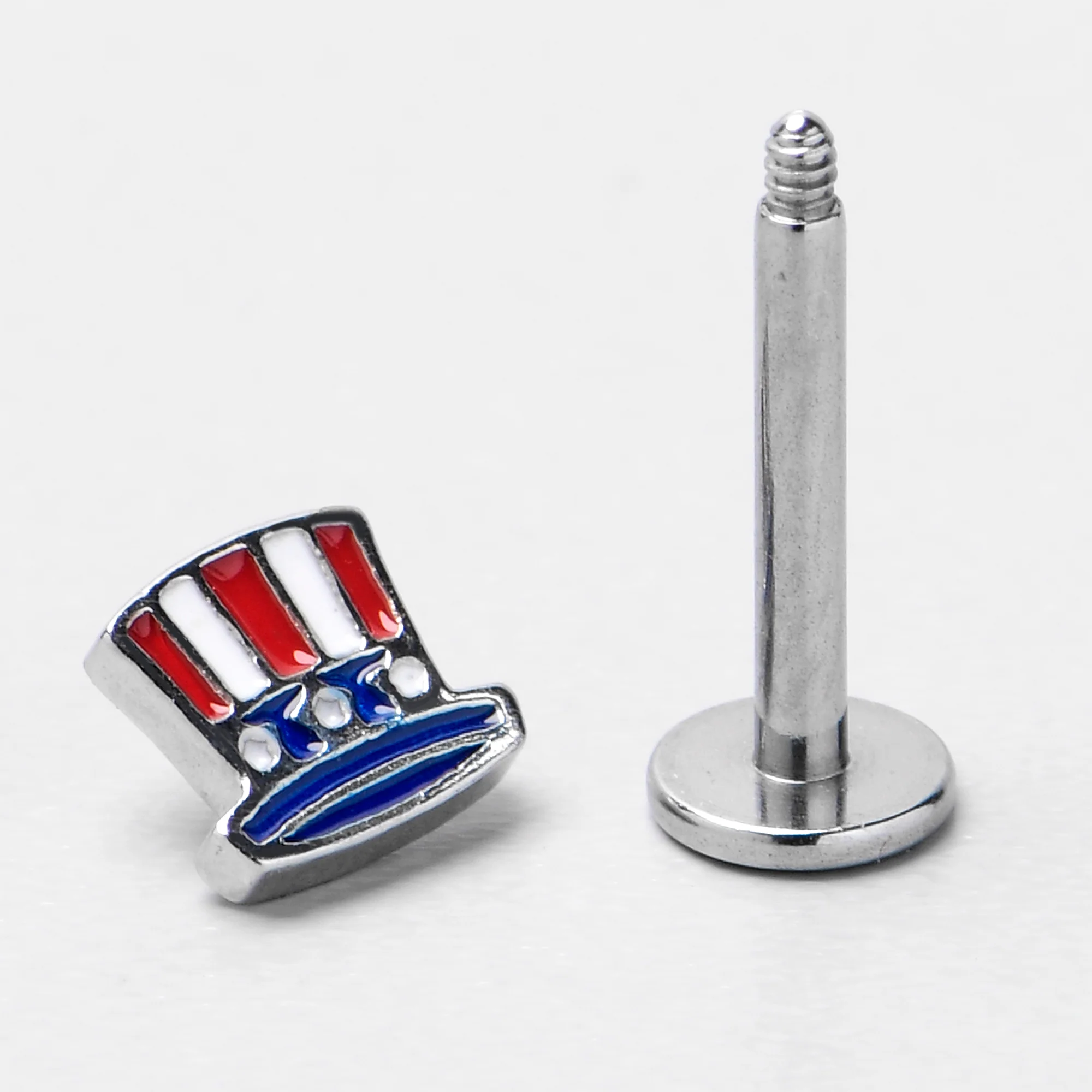 16G 5/16 Patriotic Uncle Sam Top Hat Labret Monroe Tragus - Image 7