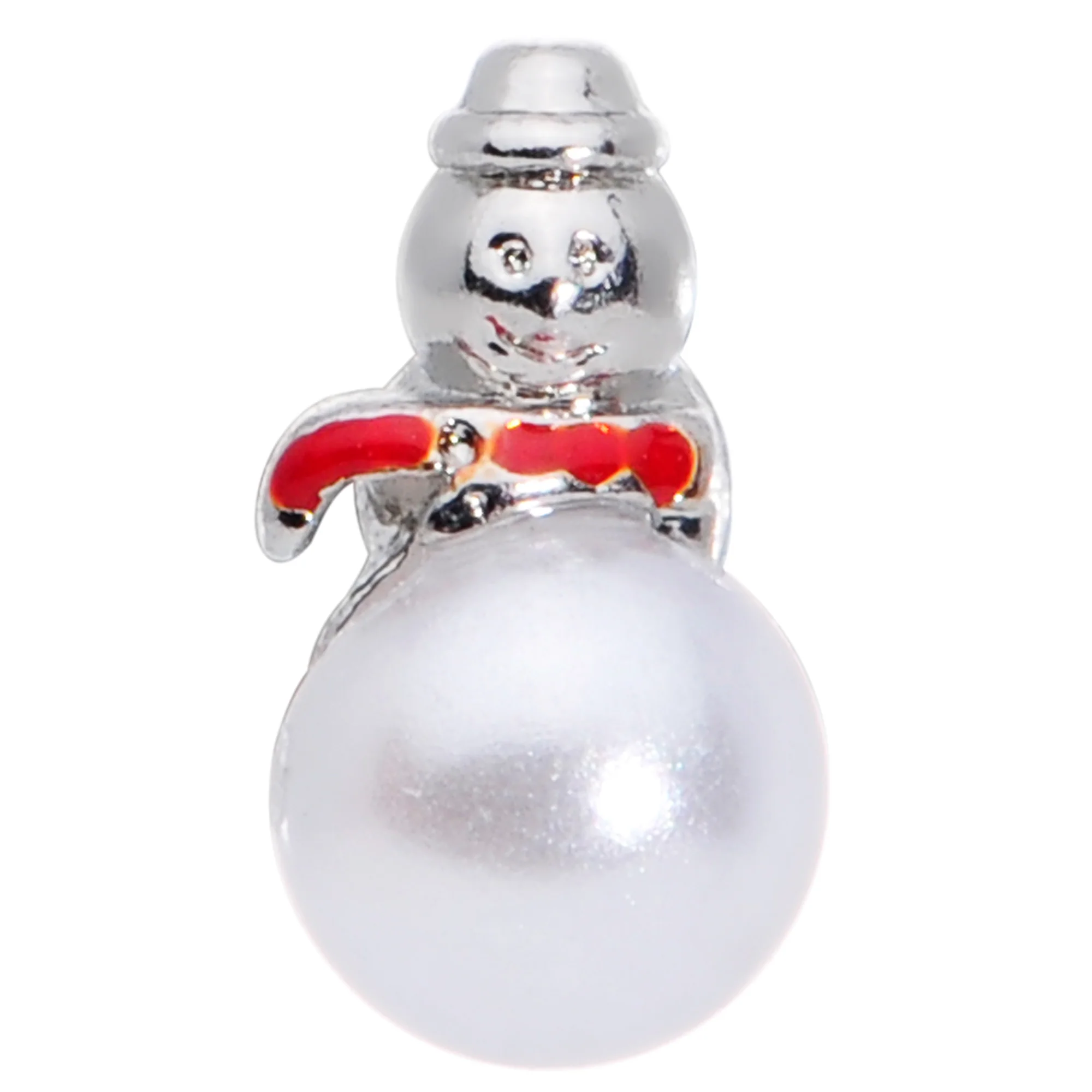 16G 5/16 Pearlescent Orb Snowman Christmas Labret Monroe Tragus - Image 2